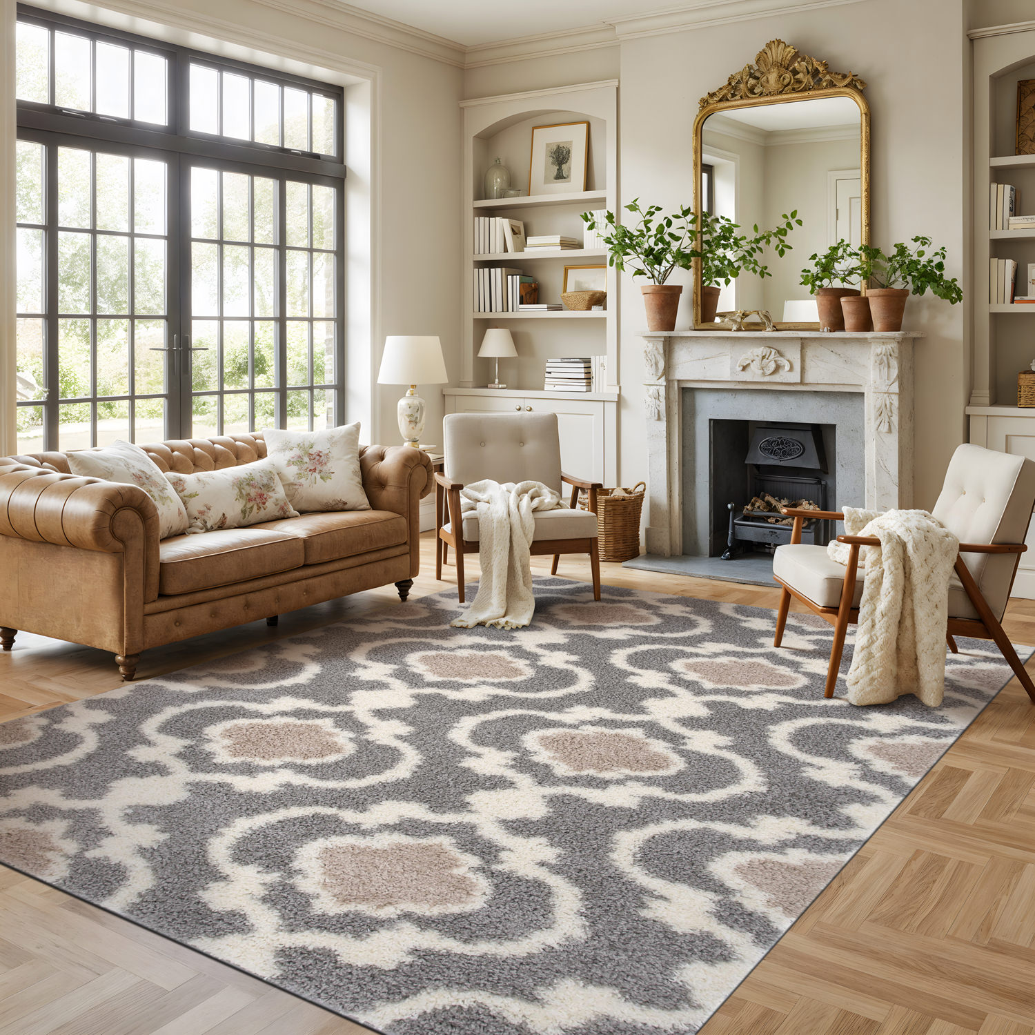 Rugshop Area Rugs Cozy Moroccan Trellis Shag Rugs for Living Room Rugs ...