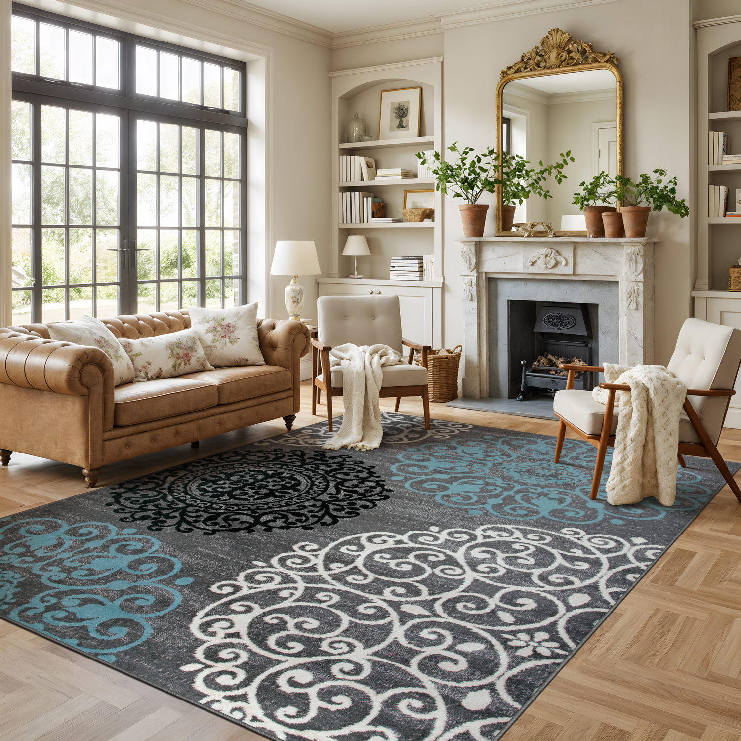Rugshop Area Rug Floral Rugs for Living Room Dining Room Rugs New Bedroom Rugs