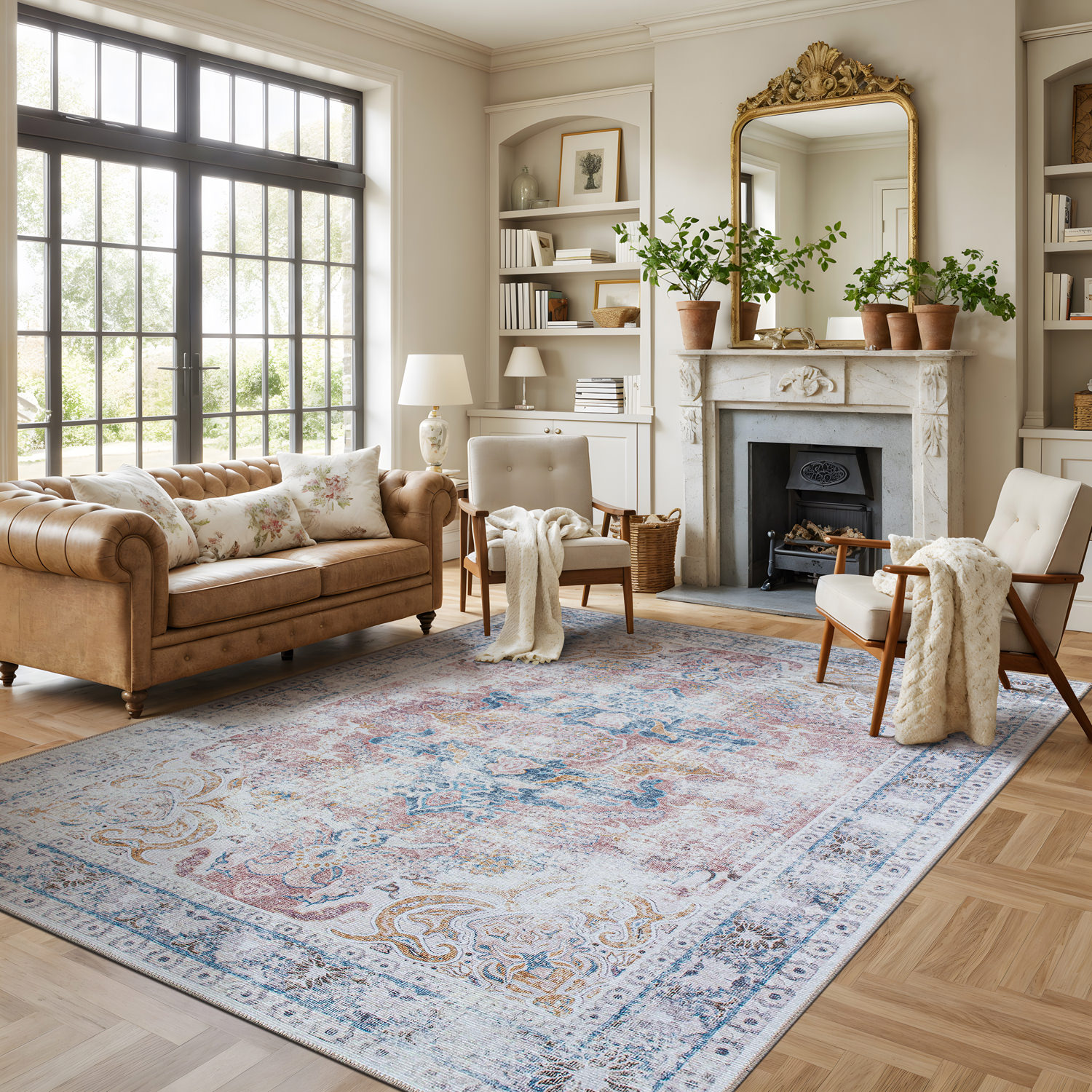 Rugshop Big Area Rugs Bohemian Transitional Machine Washable Rug Discount Carpet