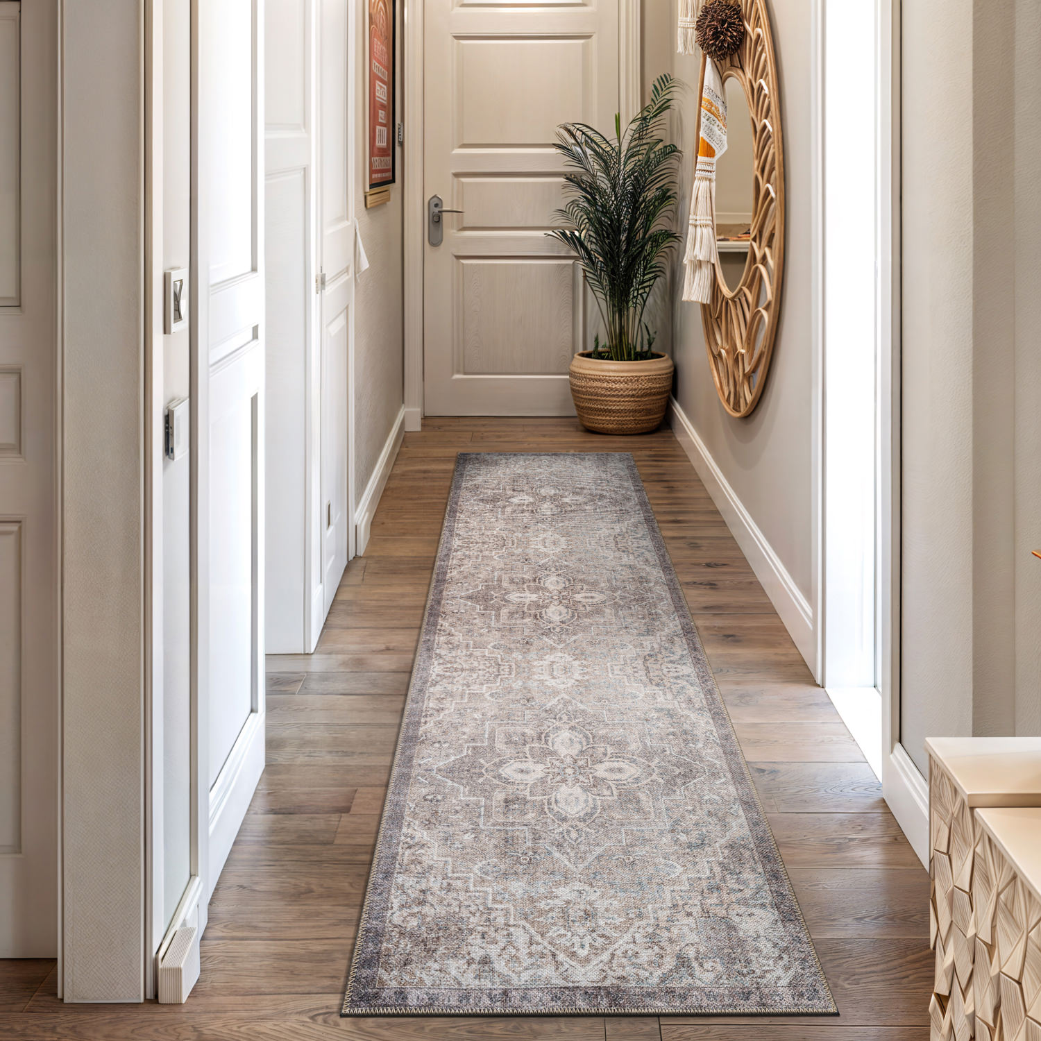 Rugshop Area Rug Machine Washable Non-Slip Backing Living Room Rug Bedroom Rugs