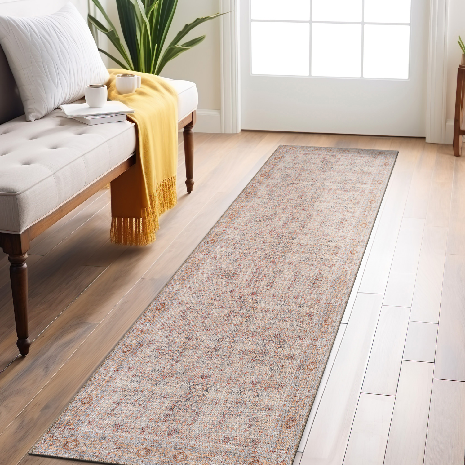 Rugshop Area Carpet Washable Indoor Rug Non-Slip Backing Living Room Bedroom Rug