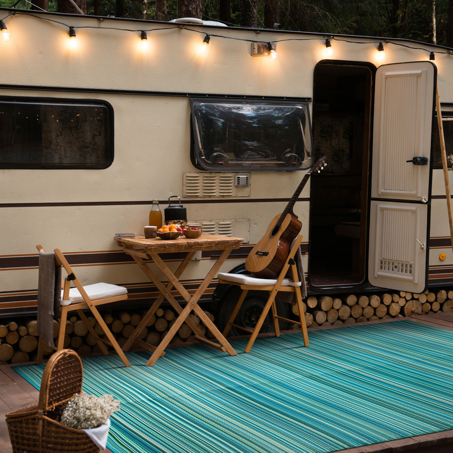 Rugshop Outdoor Carpet Modern Stripe Reversible Plastic Indoor Outdoor Rugs 8x10 - Picture 29 of 54