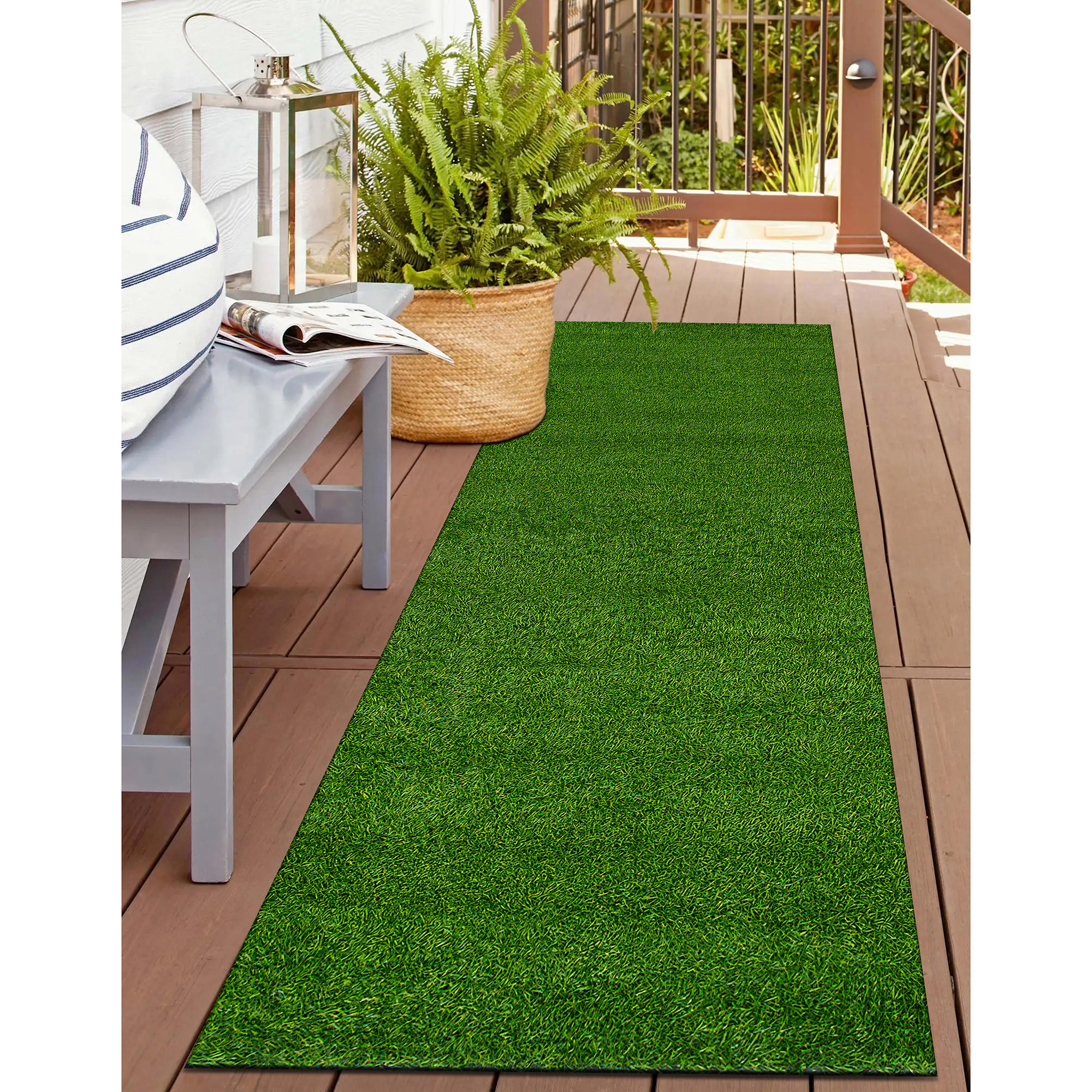 Turff Rug Rugshop Green Outdoor Rug Artificial Turf Solid Grass Outdoor Carpet ...