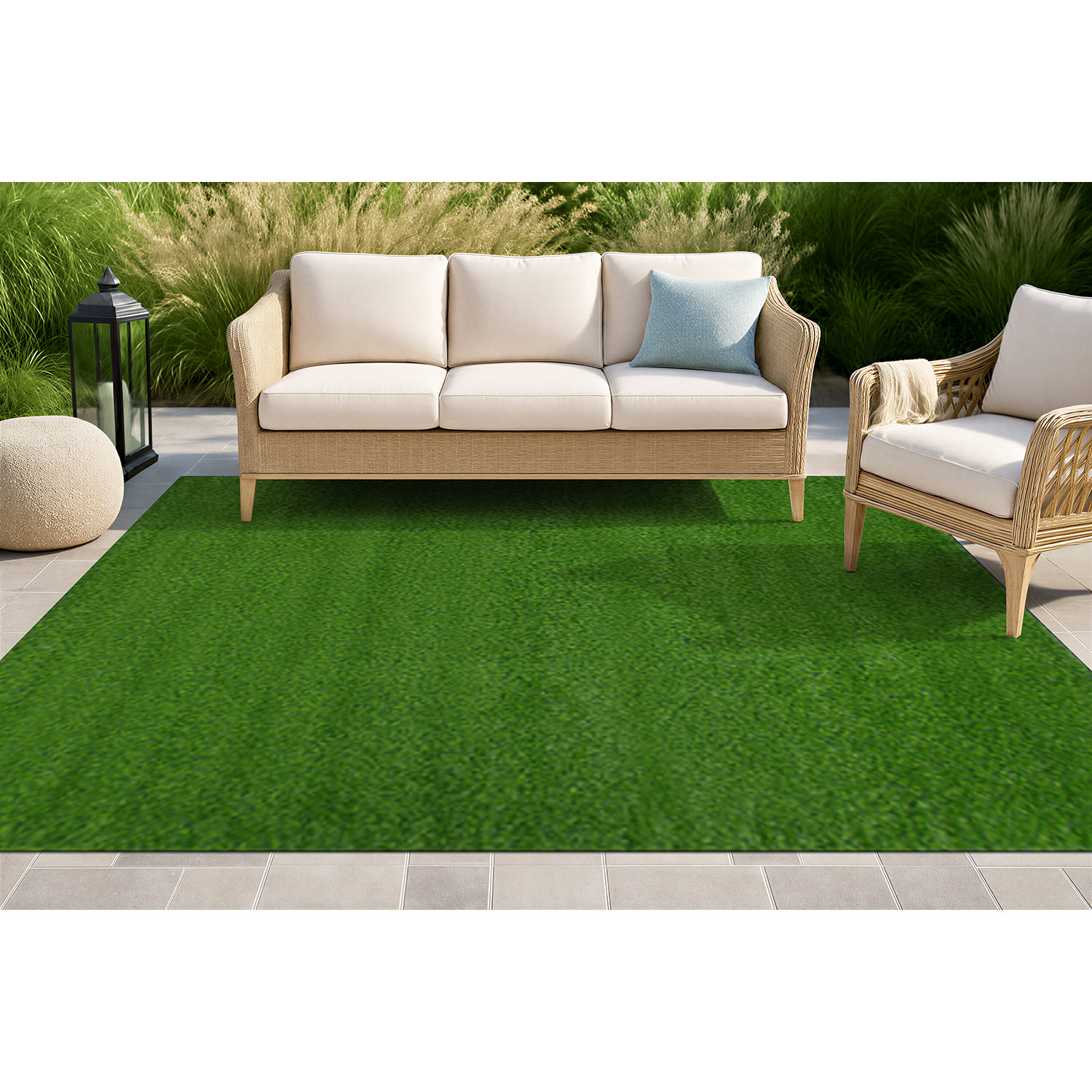 Rugshop Out Door Rugs Artificial Turf Solid Grass Outdoor Carpet Rug Patio Rugs