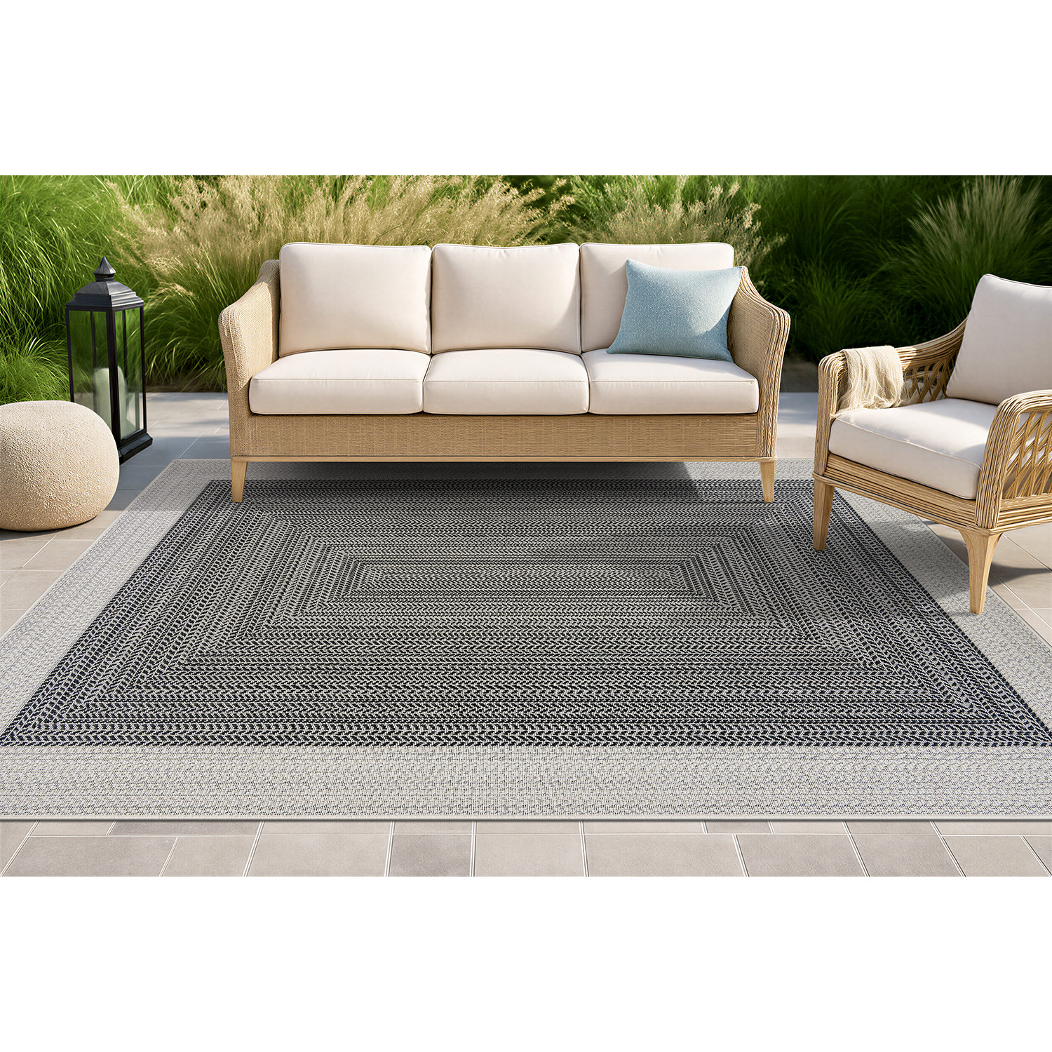 Rugshop Indoor/Outdoor Rug Braided Weather Resistant Reversible Outdoor Rugs
