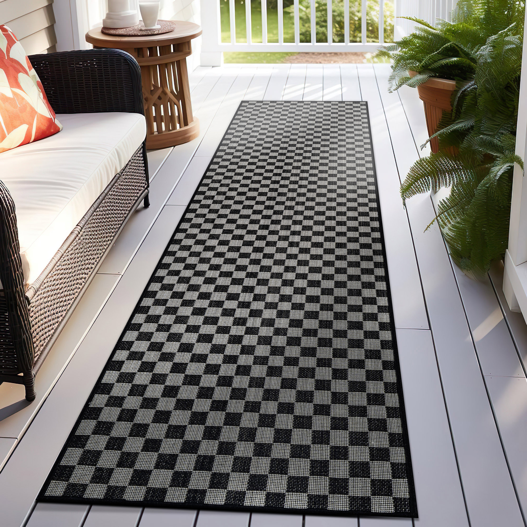 Rugshop Indoor/Outdoor Rug Flat Woven Area Rug Jute Style Deck Balcony Patio Rug