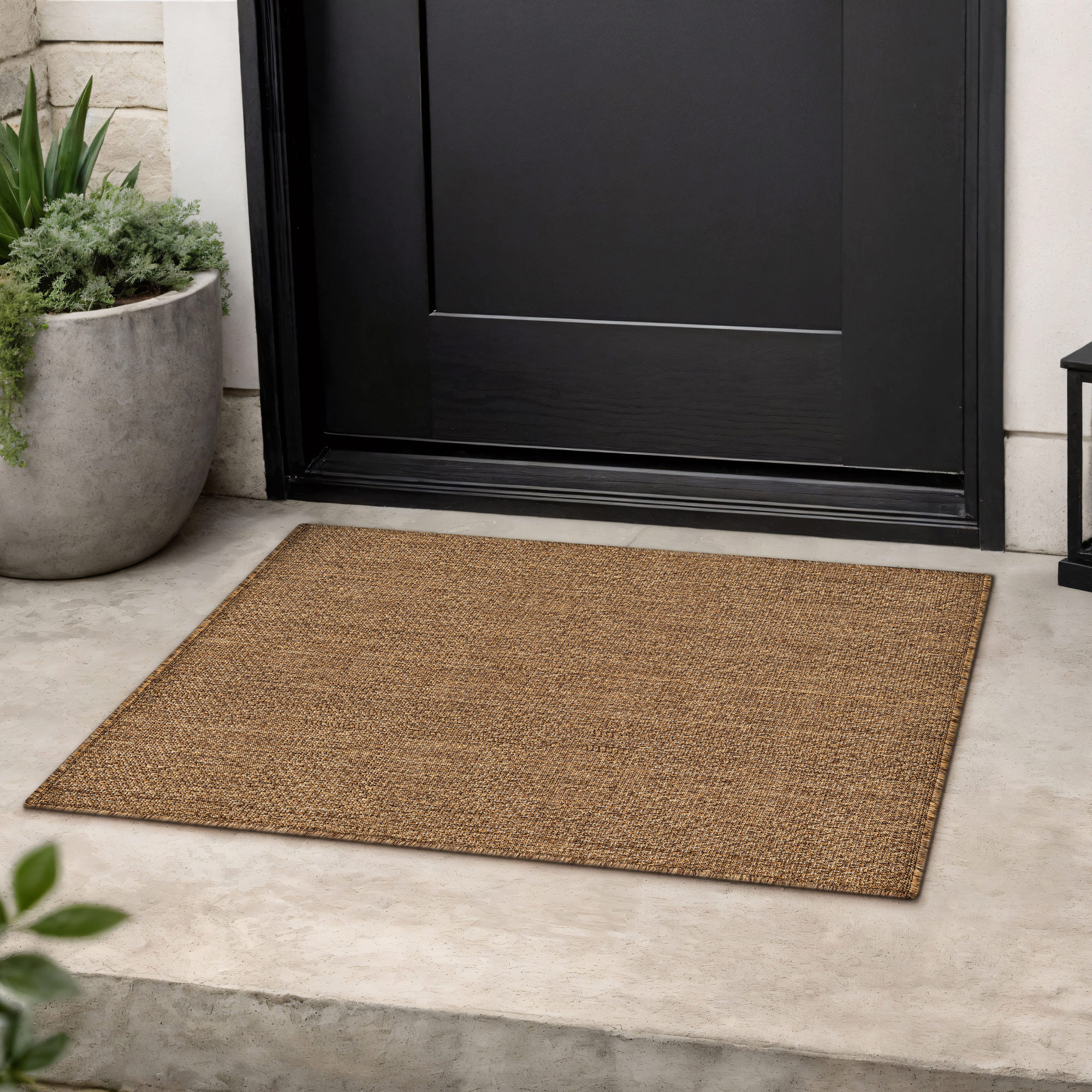 Rugshop Diamond Grid Indoor/Outdoor Rug Flat Woven Area Rug Jute-Style Patio Rug