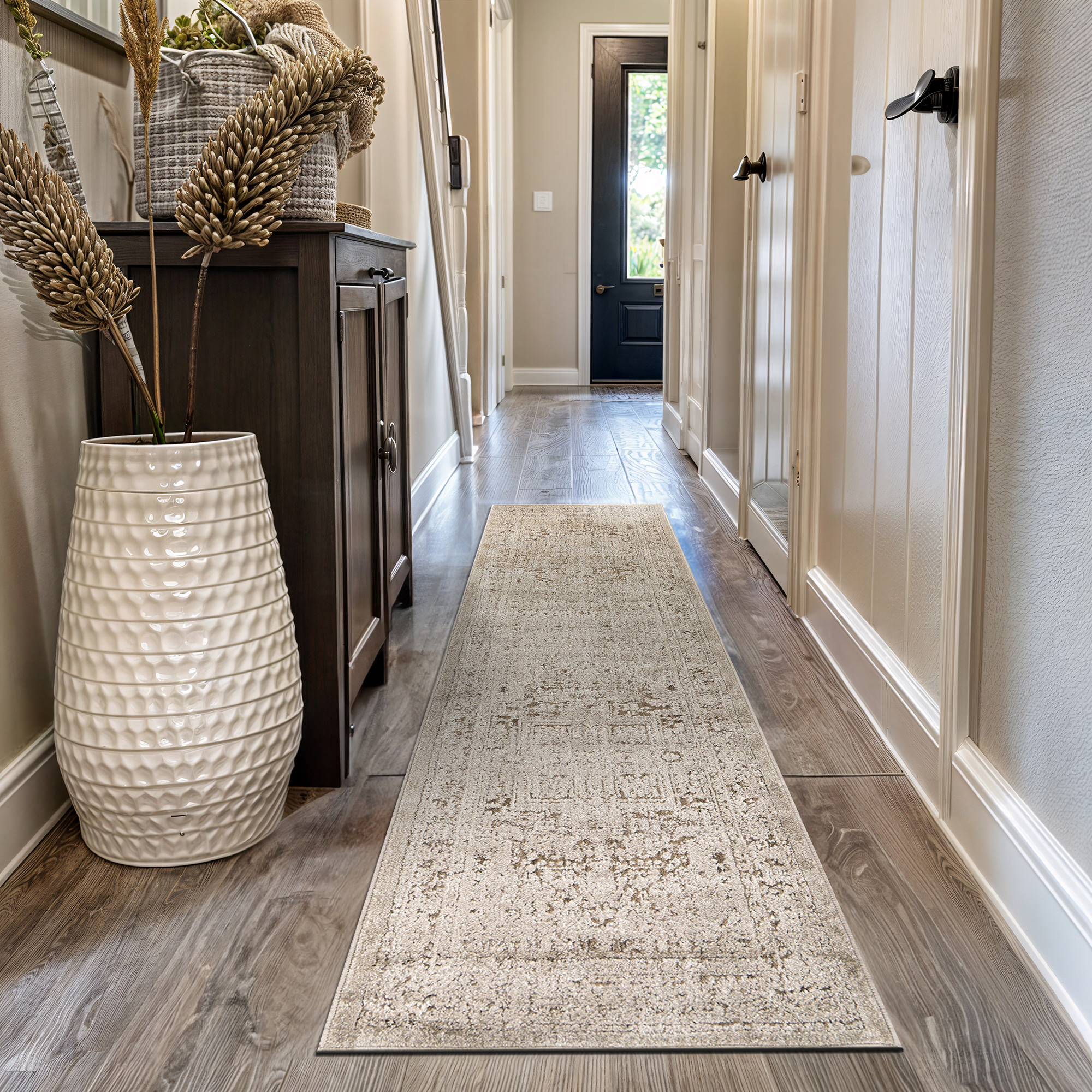 Rugshop Indoor Area Rug Taupe Beige Design Jute Backing Living Room Bedroom Rugs