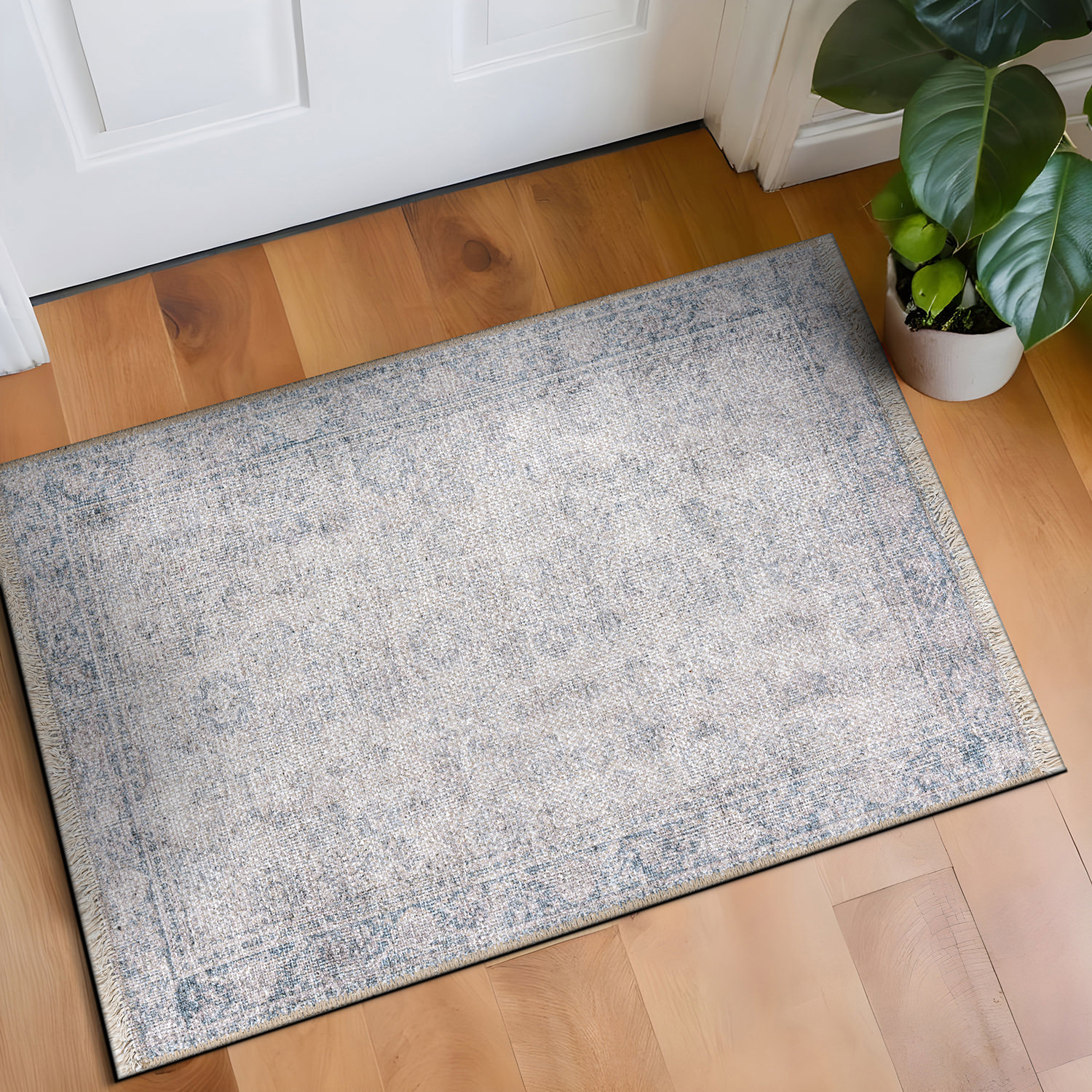 Rugshop Area Rug Transitional Distressed Vintage Machine Washable Bedroom Rugs