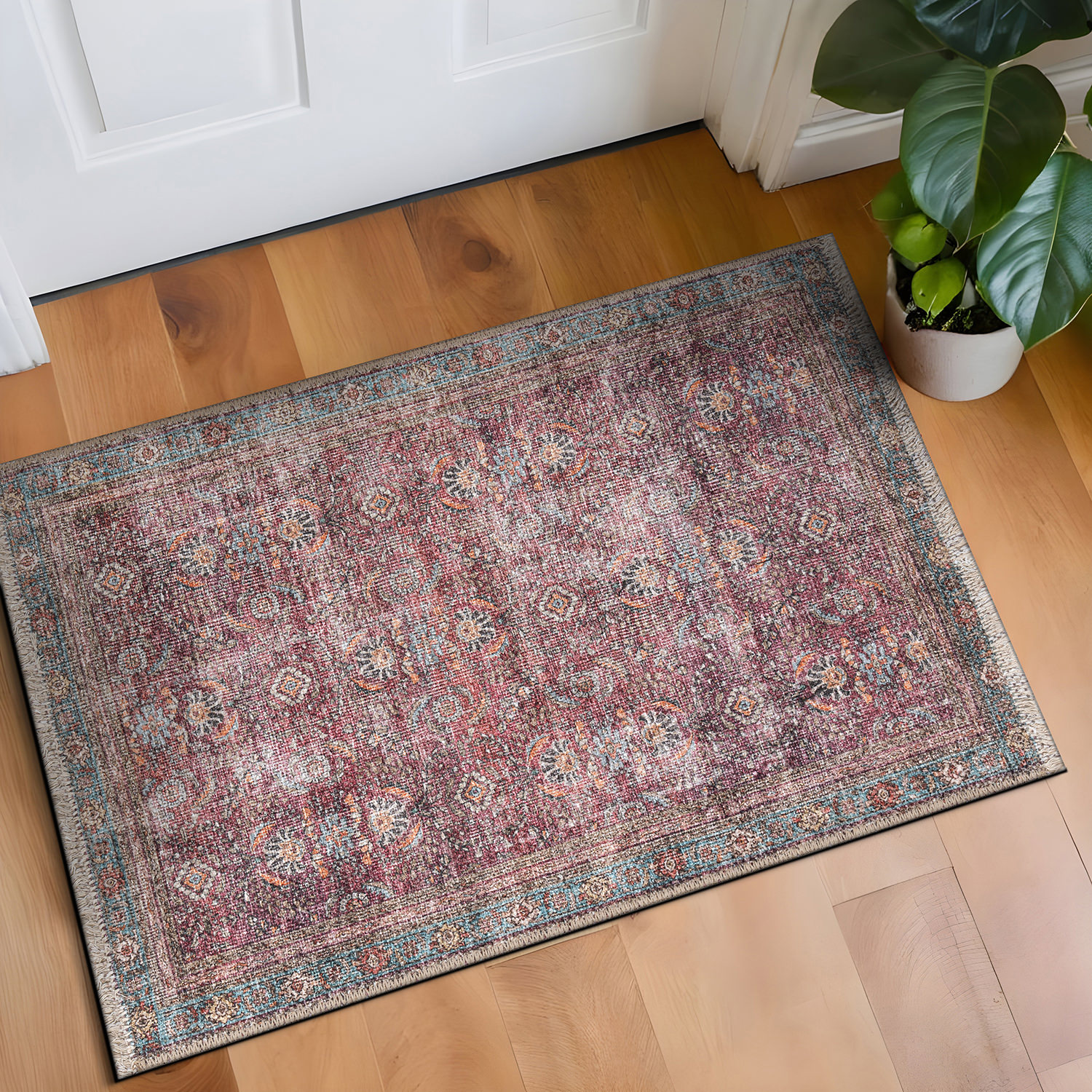Rugshop Living Room Rugs Distressed Vintage Bordered Machine Washable Area Rugs - Picture 31 of 75