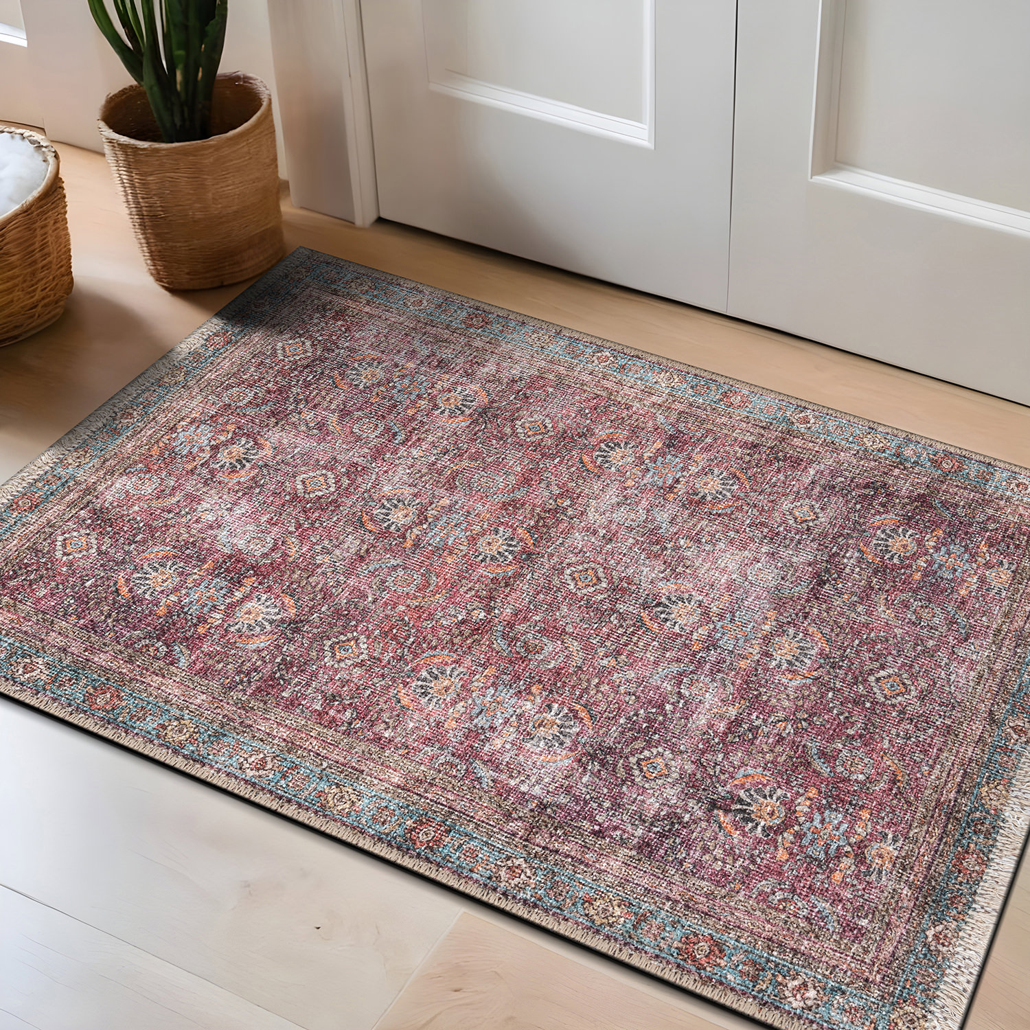 Rugshop Living Room Rugs Distressed Vintage Bordered Machine Washable Area Rugs - Picture 36 of 75