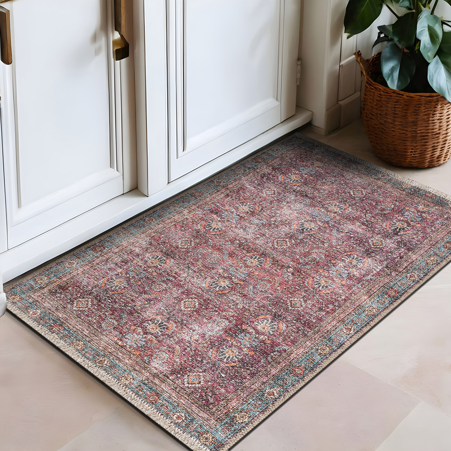 Rugshop Living Room Rugs Distressed Vintage Bordered Machine Washable Area Rugs - Picture 37 of 75