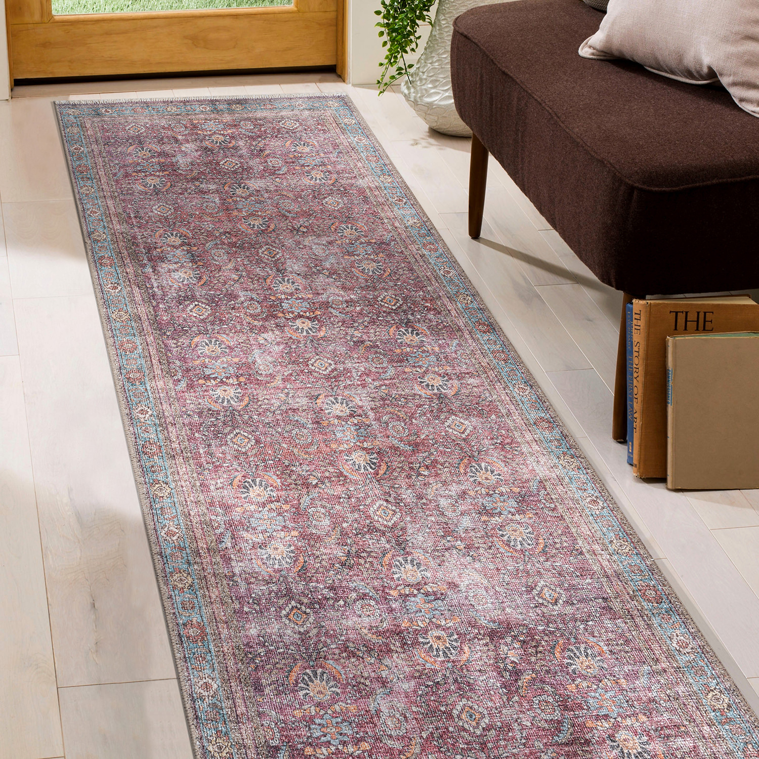 Rugshop Living Room Rugs Distressed Vintage Bordered Machine Washable Area Rugs - Picture 18 of 75