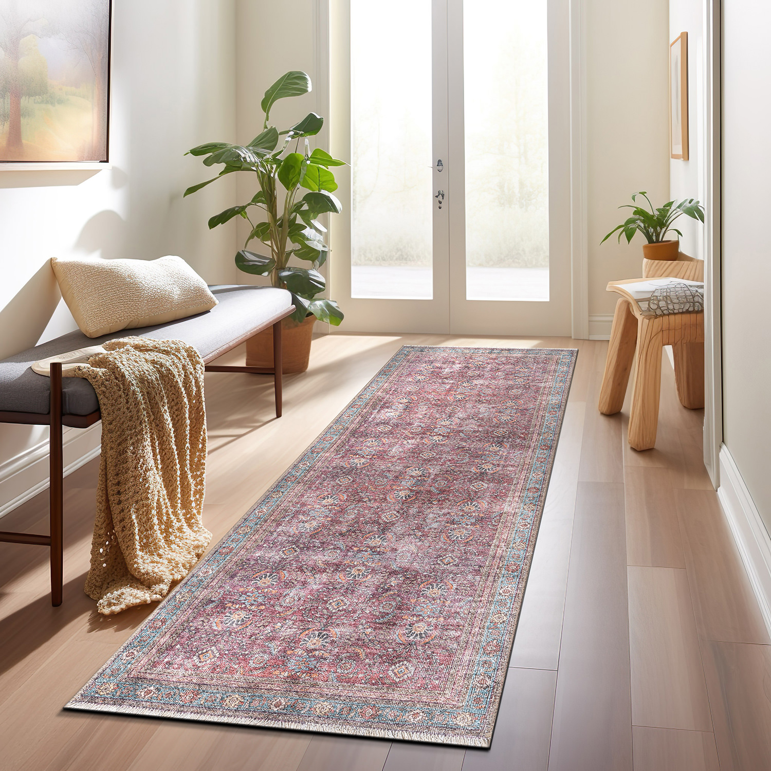 Rugshop Living Room Rugs Distressed Vintage Bordered Machine Washable Area Rugs - Picture 11 of 75