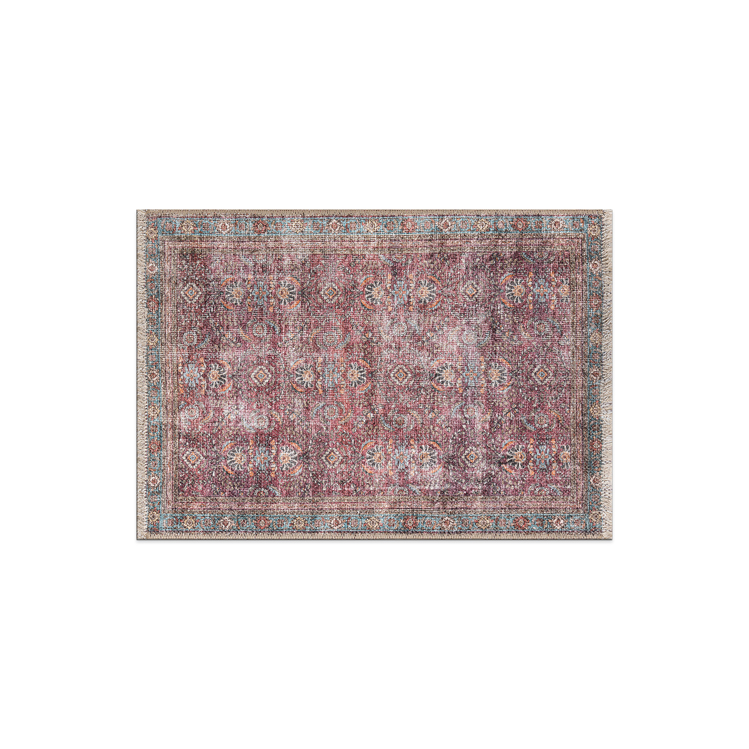 Rugshop Living Room Rugs Distressed Vintage Bordered Machine Washable Area Rugs - Picture 32 of 75