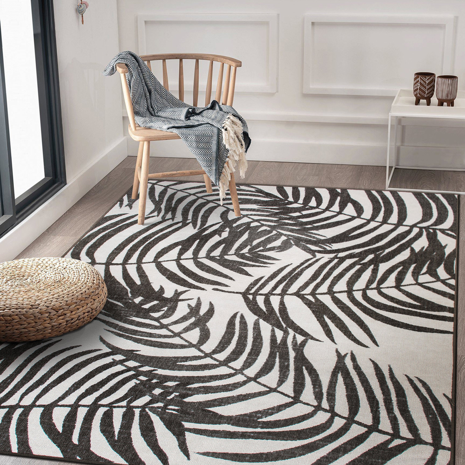 Rugshop Outdoor Rug Floral Leaves Flat Weave Indoor/Outdoor Rug Patio Carpet - Picture 61 of 122