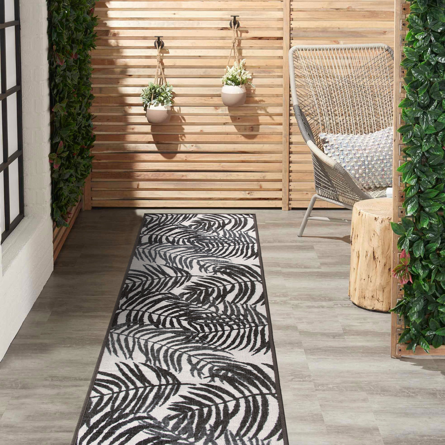 Rugshop Outdoor Rug Floral Leaves Flat Weave Indoor/Outdoor Rug Patio Carpet - Picture 46 of 122