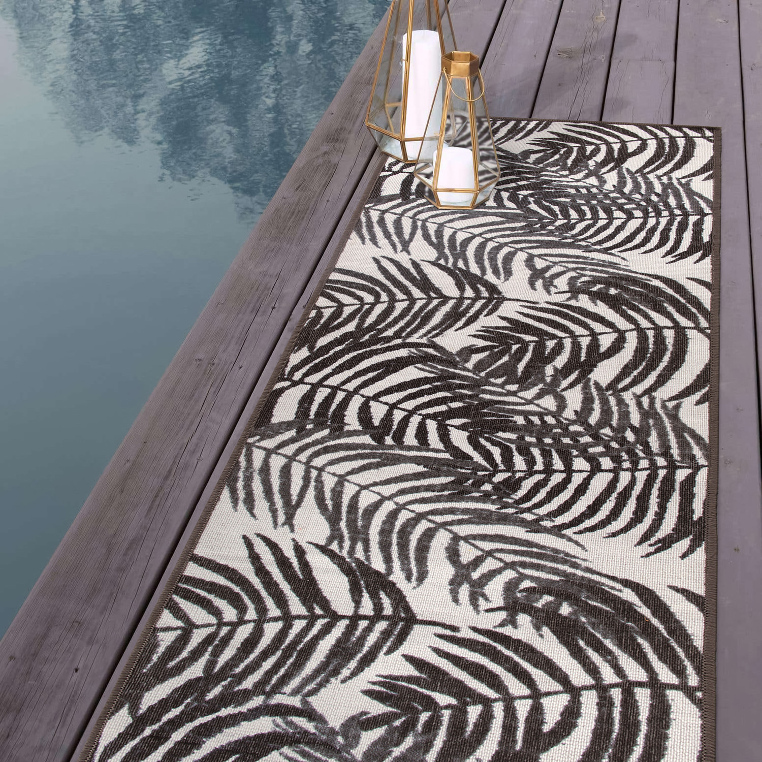 Rugshop Outdoor Rug Floral Leaves Flat Weave Indoor/Outdoor Rug Patio Carpet - Picture 47 of 122