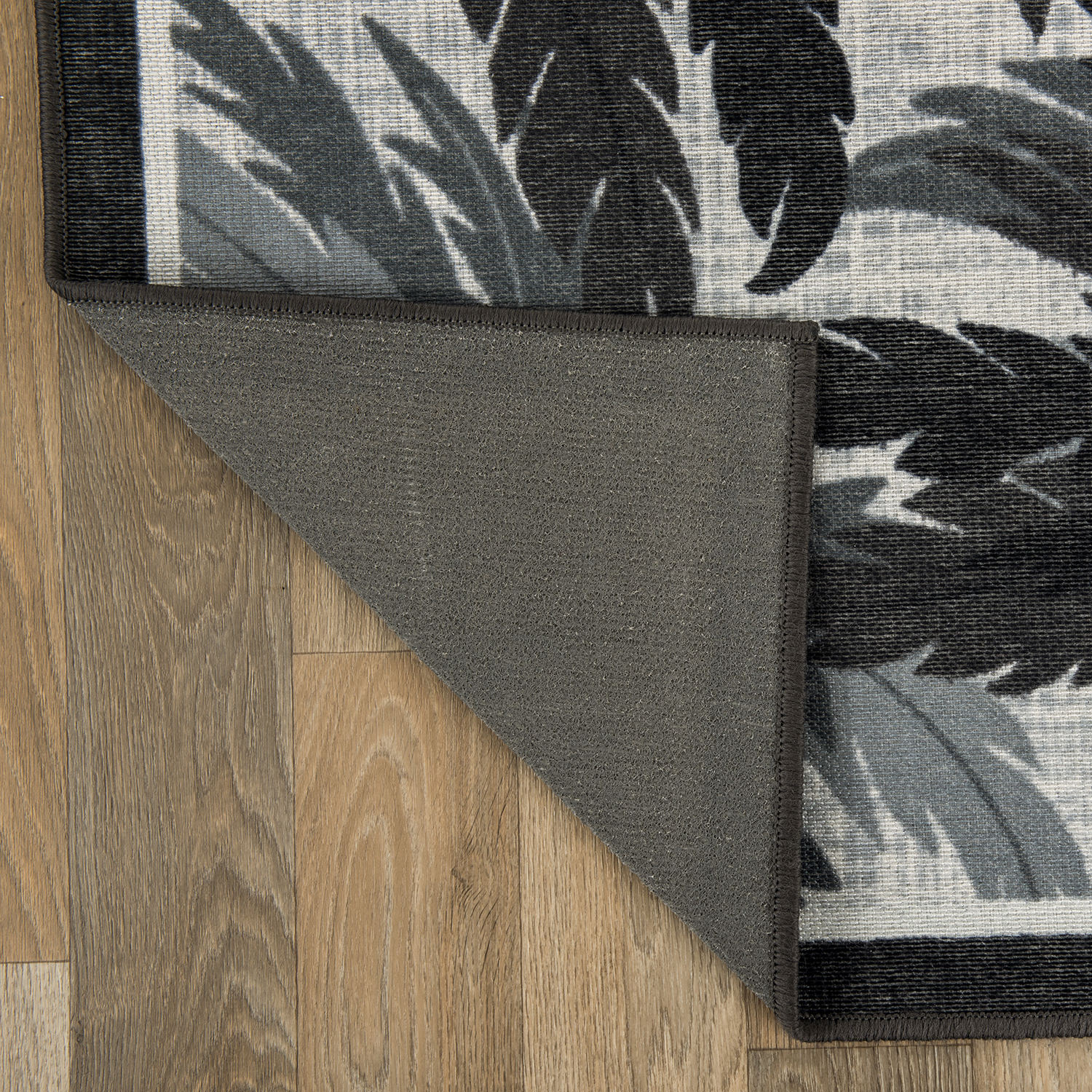 Rugshop Grey Outdoor Rug Tropical Floral Border Flatweave Indoor Outdoor Carpet - Picture 6 of 33