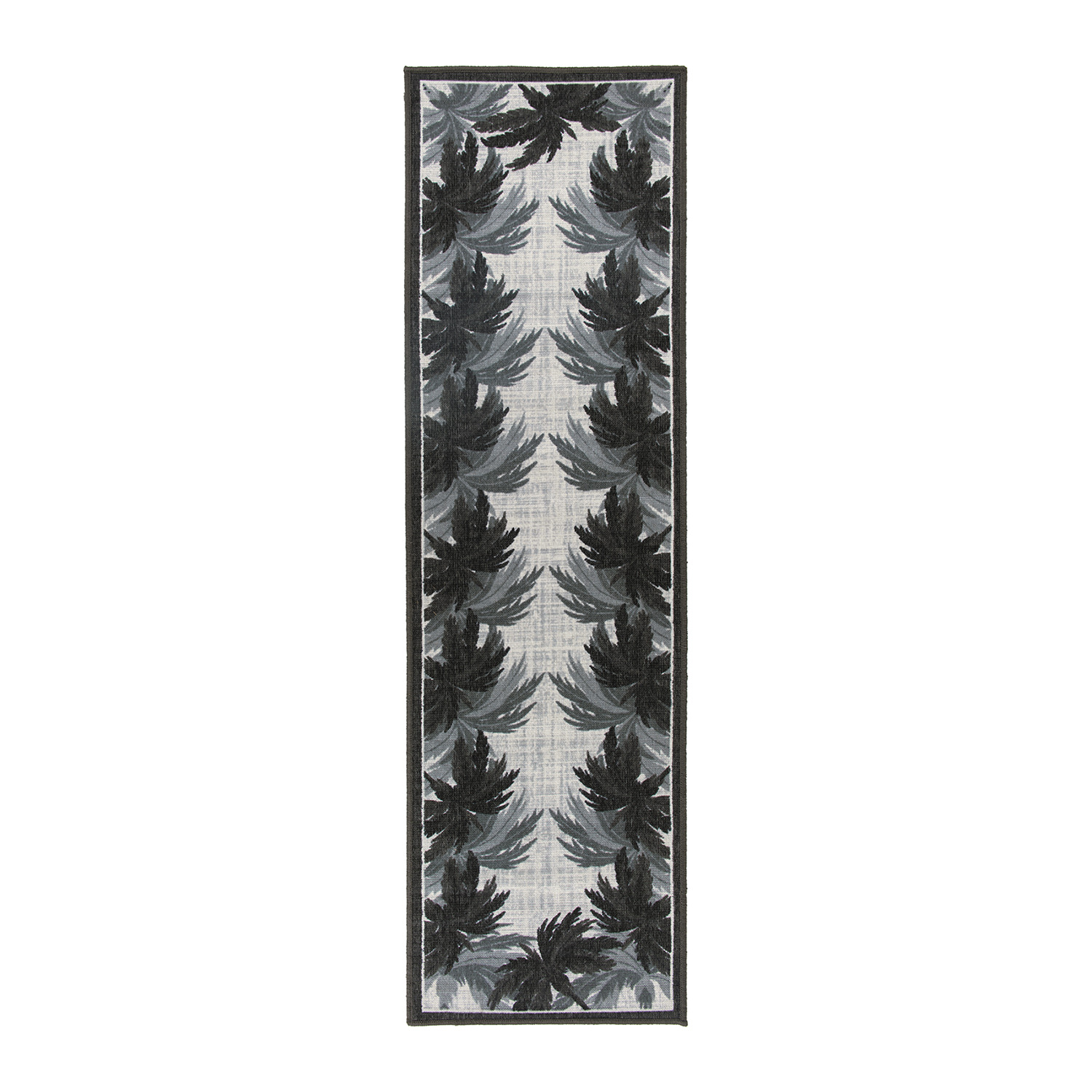 Rugshop Grey Outdoor Rug Tropical Floral Border Flatweave Indoor Outdoor Carpet - Picture 4 of 33