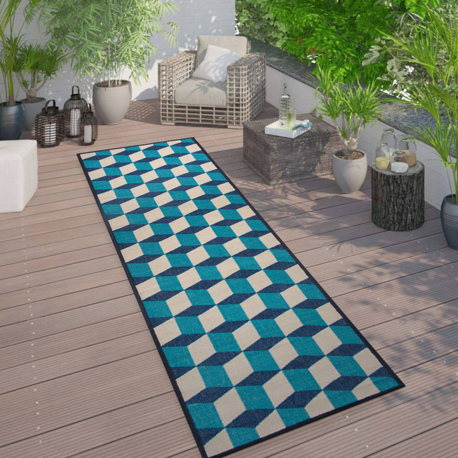 Rugshop Outdoor Rug Modern Geometric Flatweave Outdoor Carpet Outdoor Patio Rugs