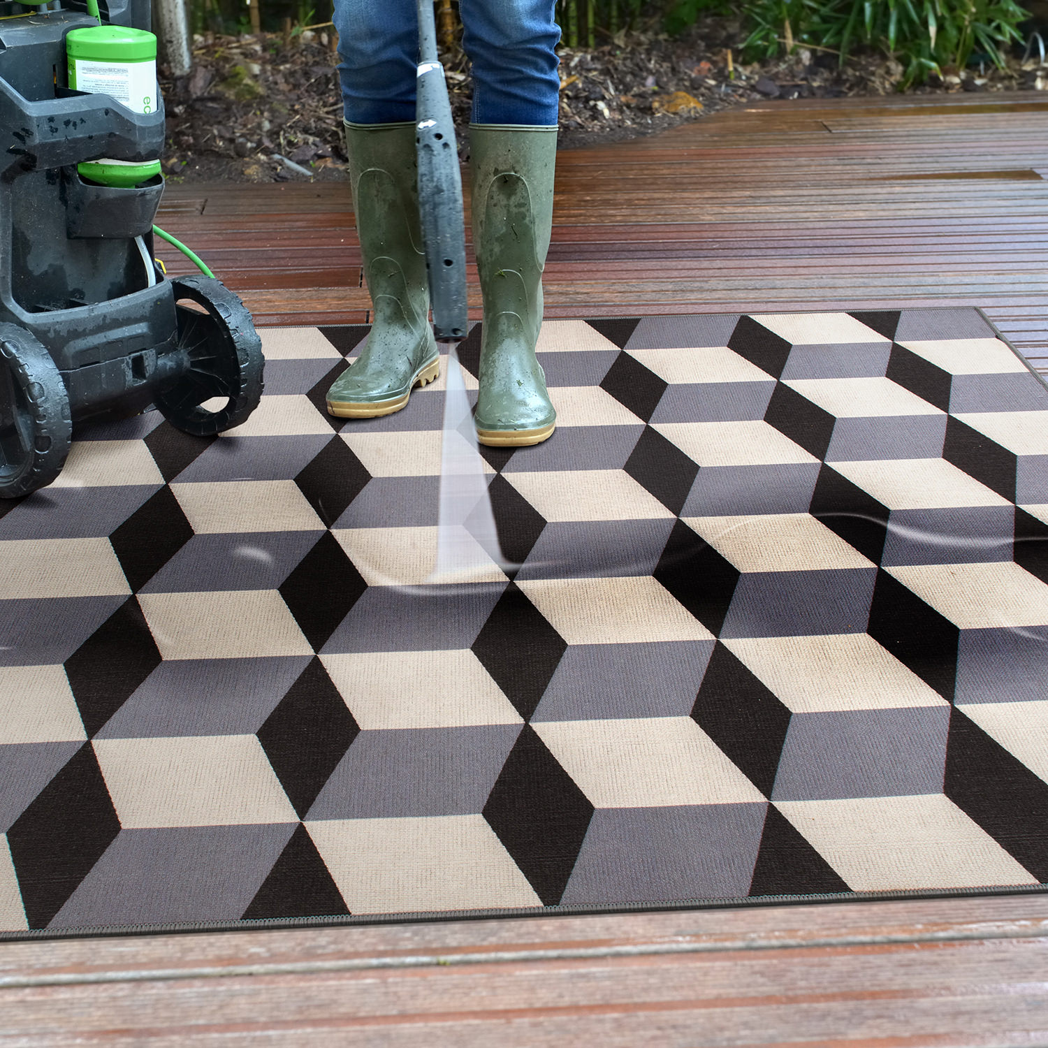 Rugshop Out Door Rugs Contemporary Geometric Flatweave Rug Indoor Outdoor Carpet - Picture 22 of 33