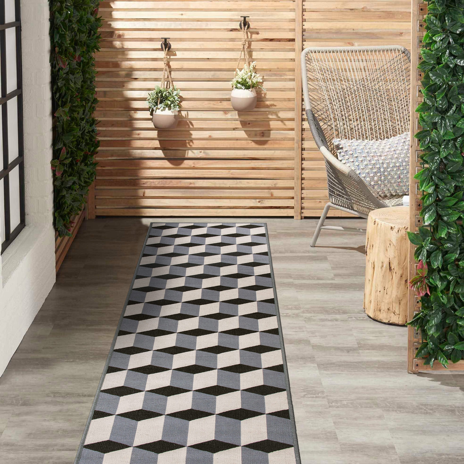 Rugshop Out Door Rugs Contemporary Geometric Flatweave Rug Indoor Outdoor Carpet - Picture 9 of 33