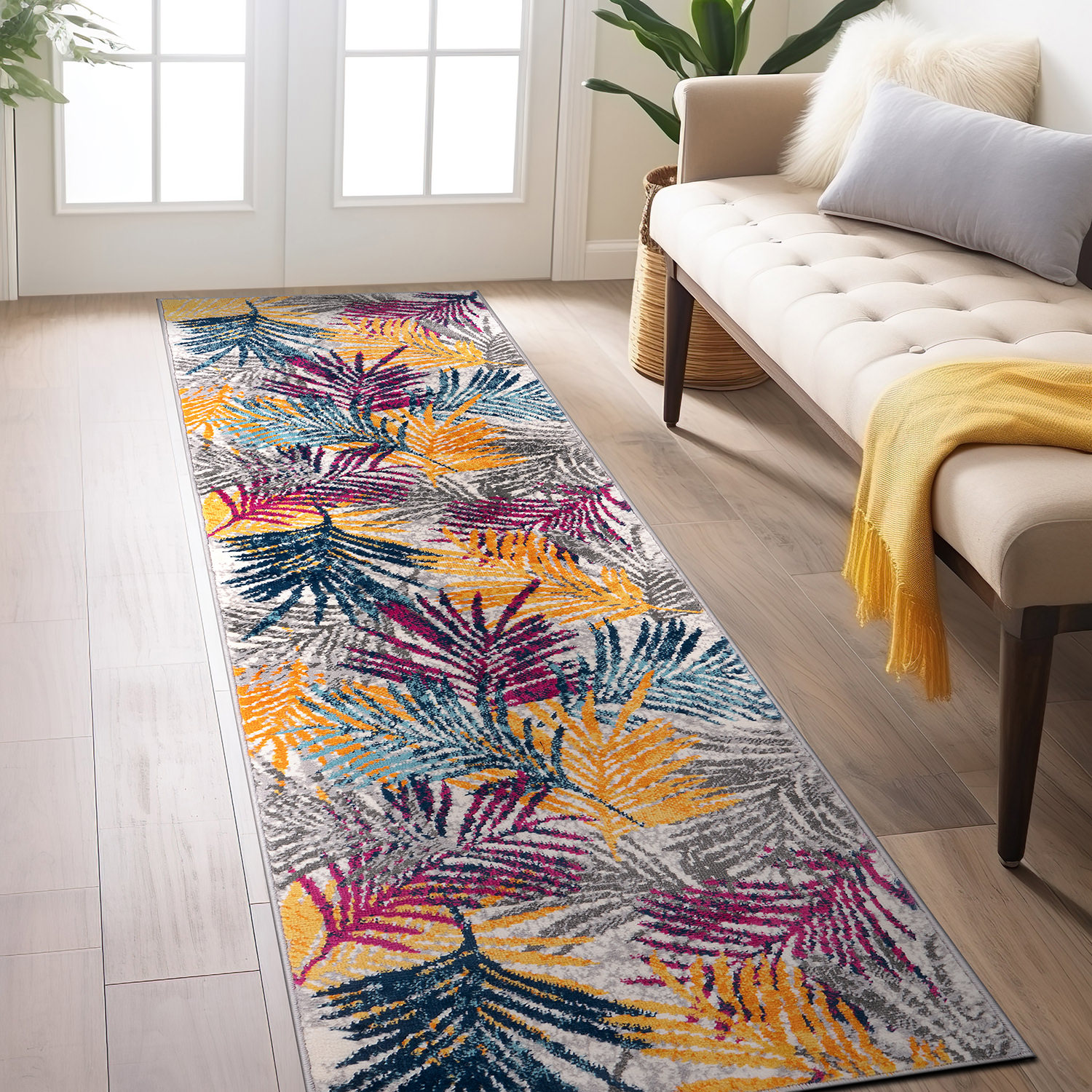 Rugshop Area Rug Edinburgh Floral Leaves Carpet Rugs for Living Room Indoor Rugs