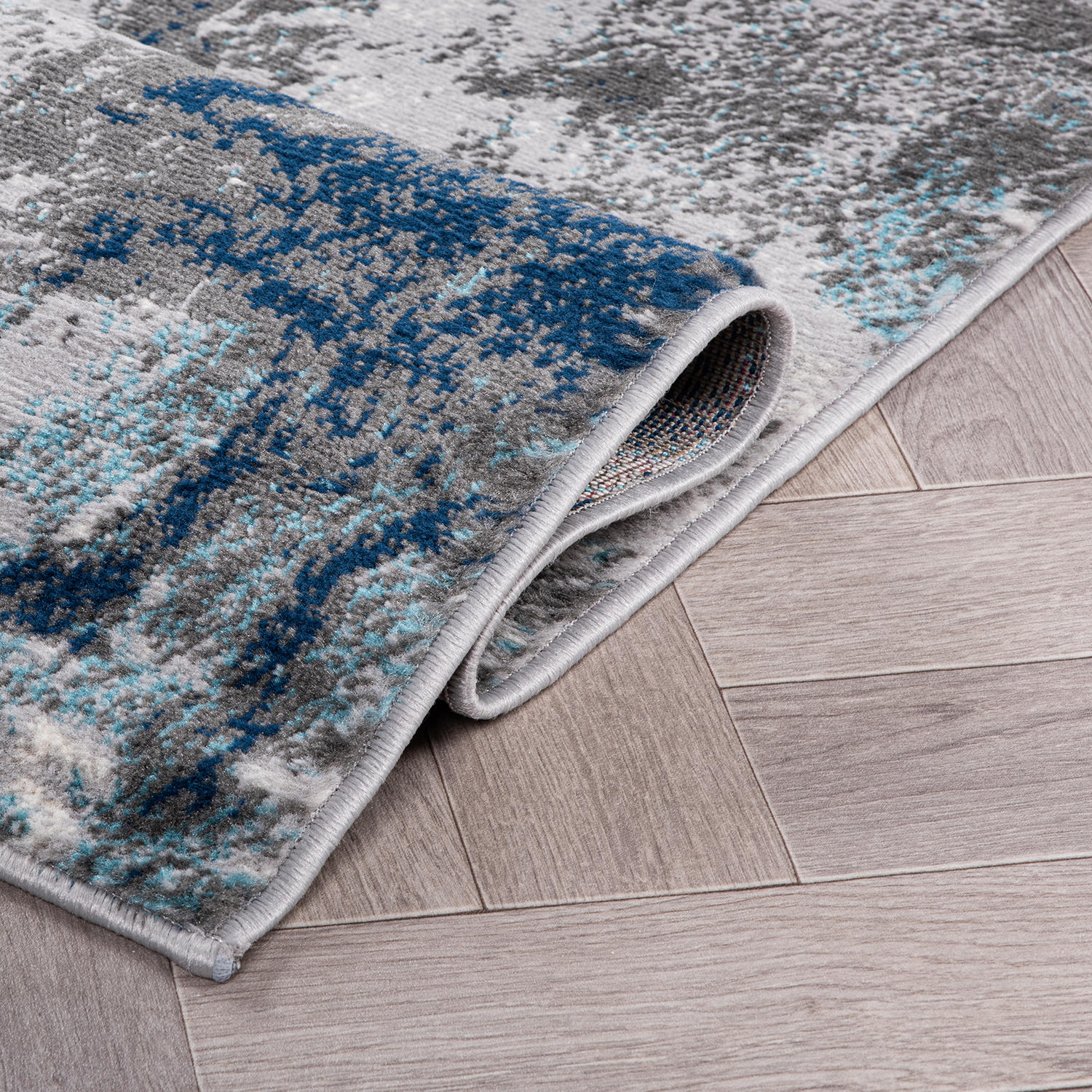 thumbnail interactive-video image 1 of Rugshop Rio Modern Abstract Area Rug - 8x10 Feet, Blue & Yellow, Stain Resistant, For Living Room, Kitchen, Bedroom 1 of 3