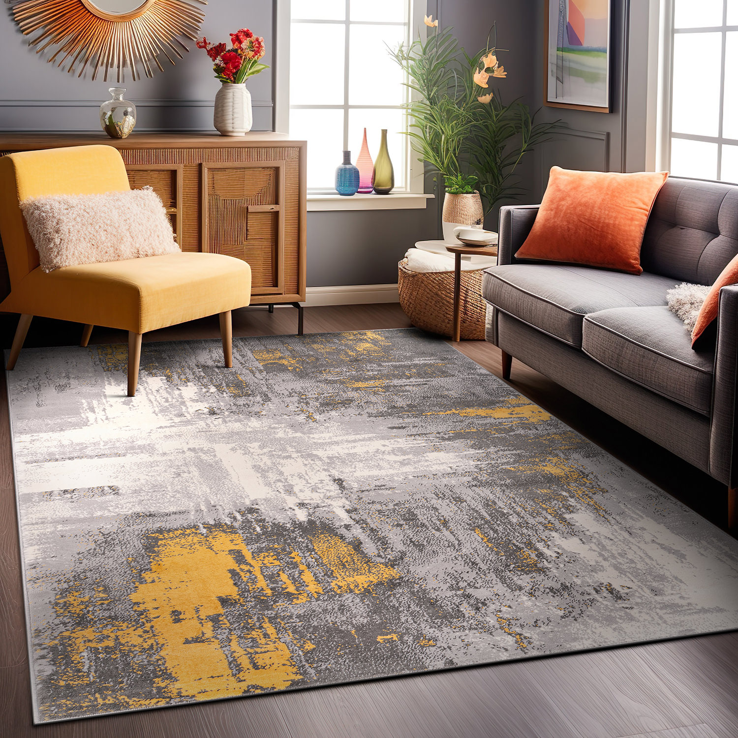 Rugshop Area Rug Bari Contemporary Abstract Art Rugs for Sale Living Room Rugs