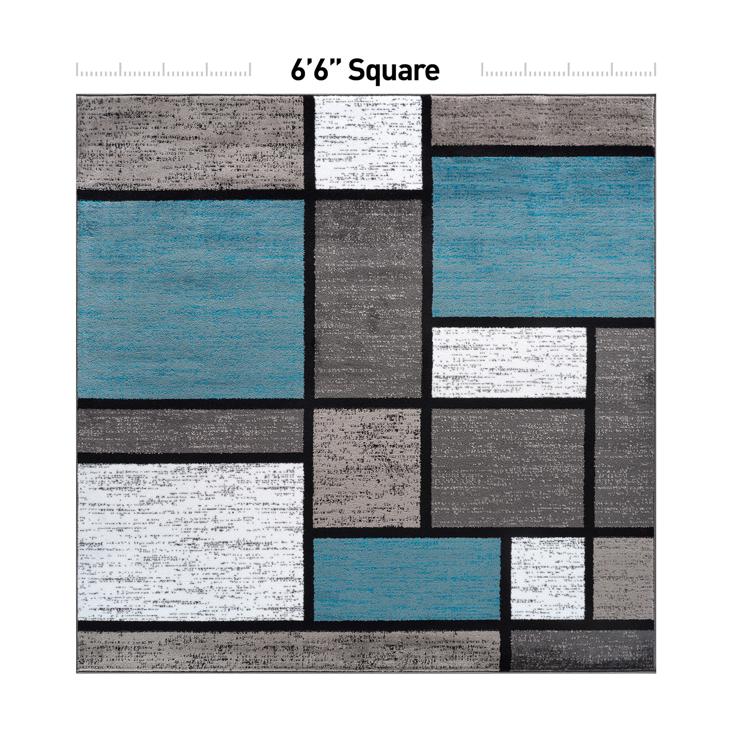 Rugshop Area Rug Contemporary Modern Boxed Color Block Rugs for Living ...