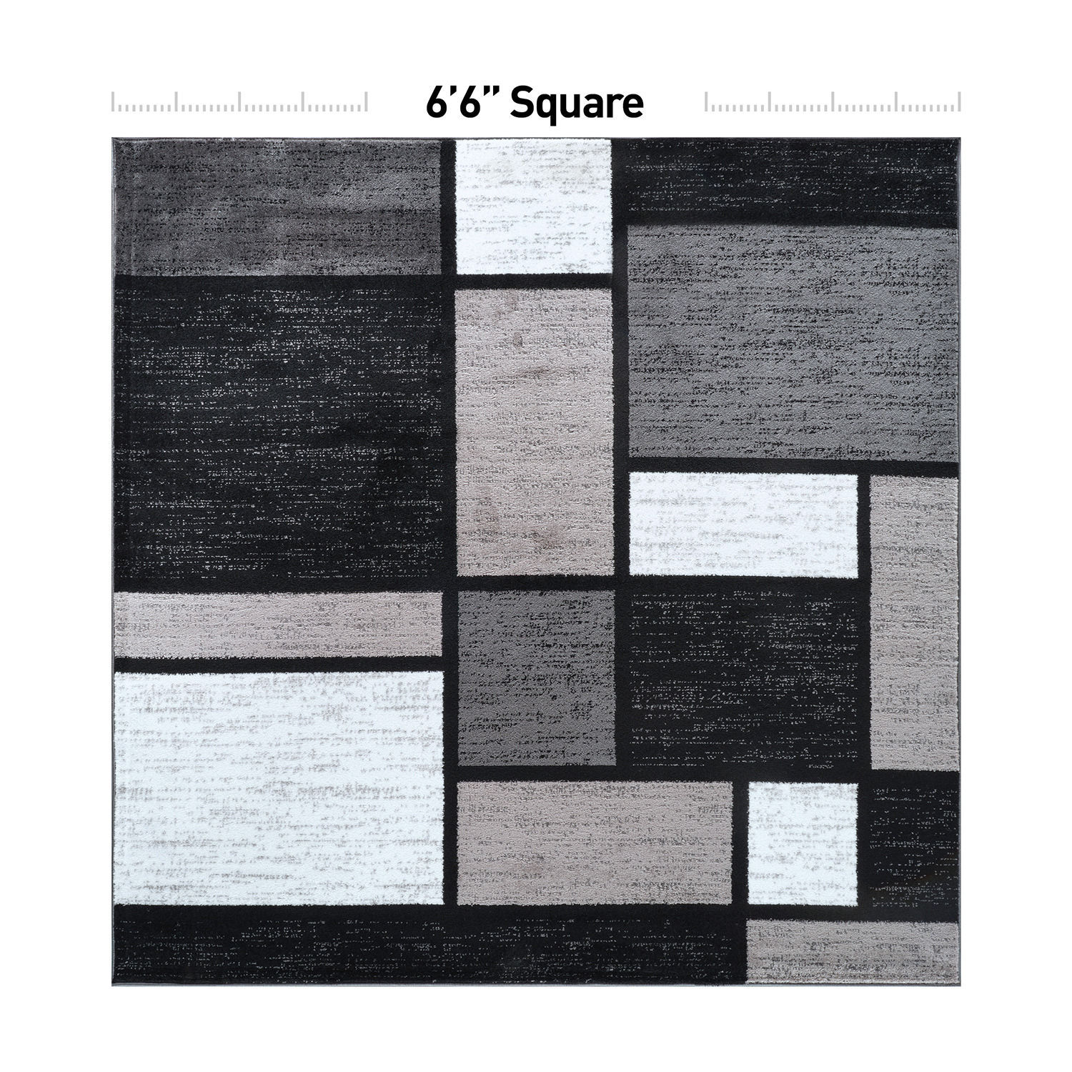 Rugshop Area Rug Contemporary Modern Boxed Color Block Rugs for Living ...