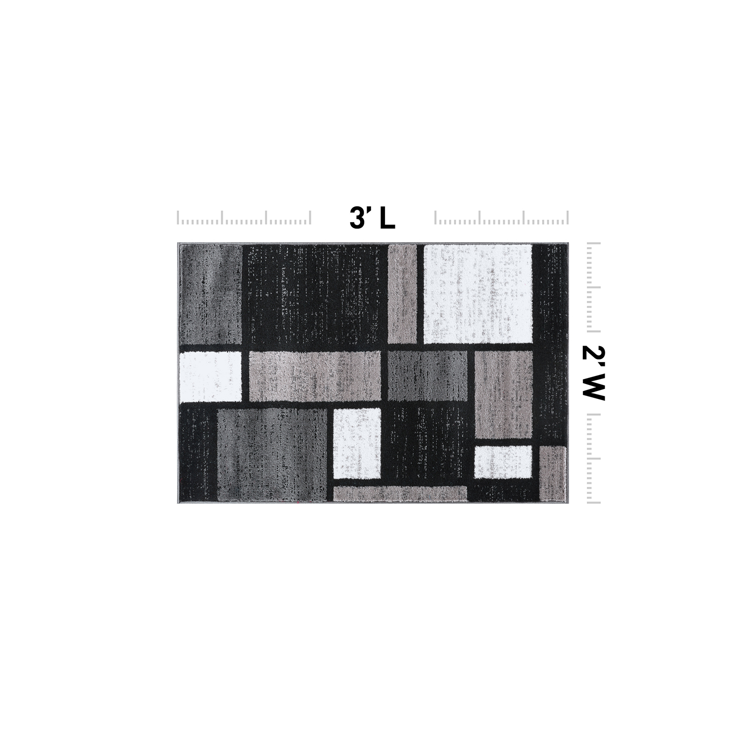 Rugshop Area Rug Contemporary Modern Boxed Color Block Rugs for Living ...