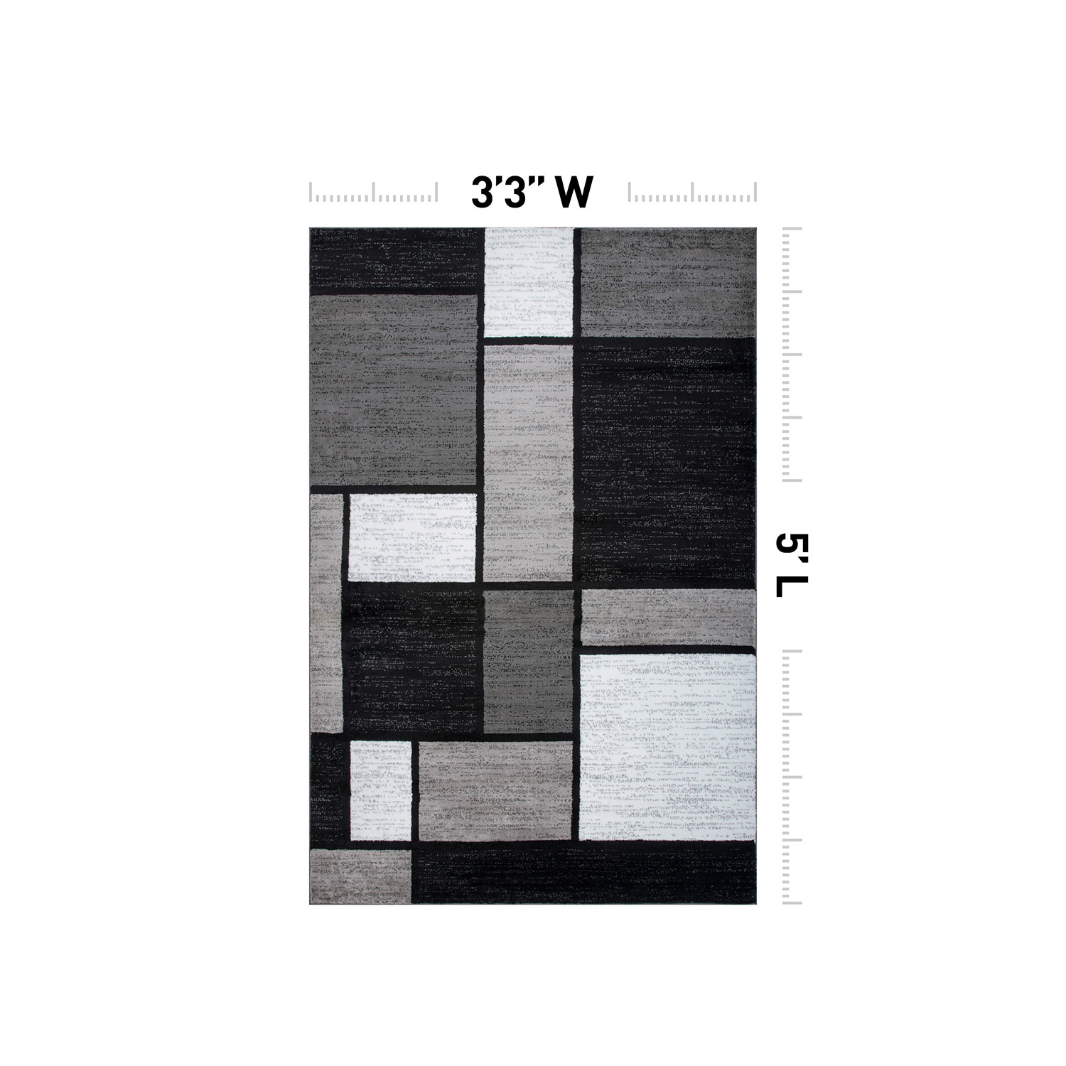 Rugshop Area Rug Contemporary Modern Boxed Color Block Rugs for Living ...