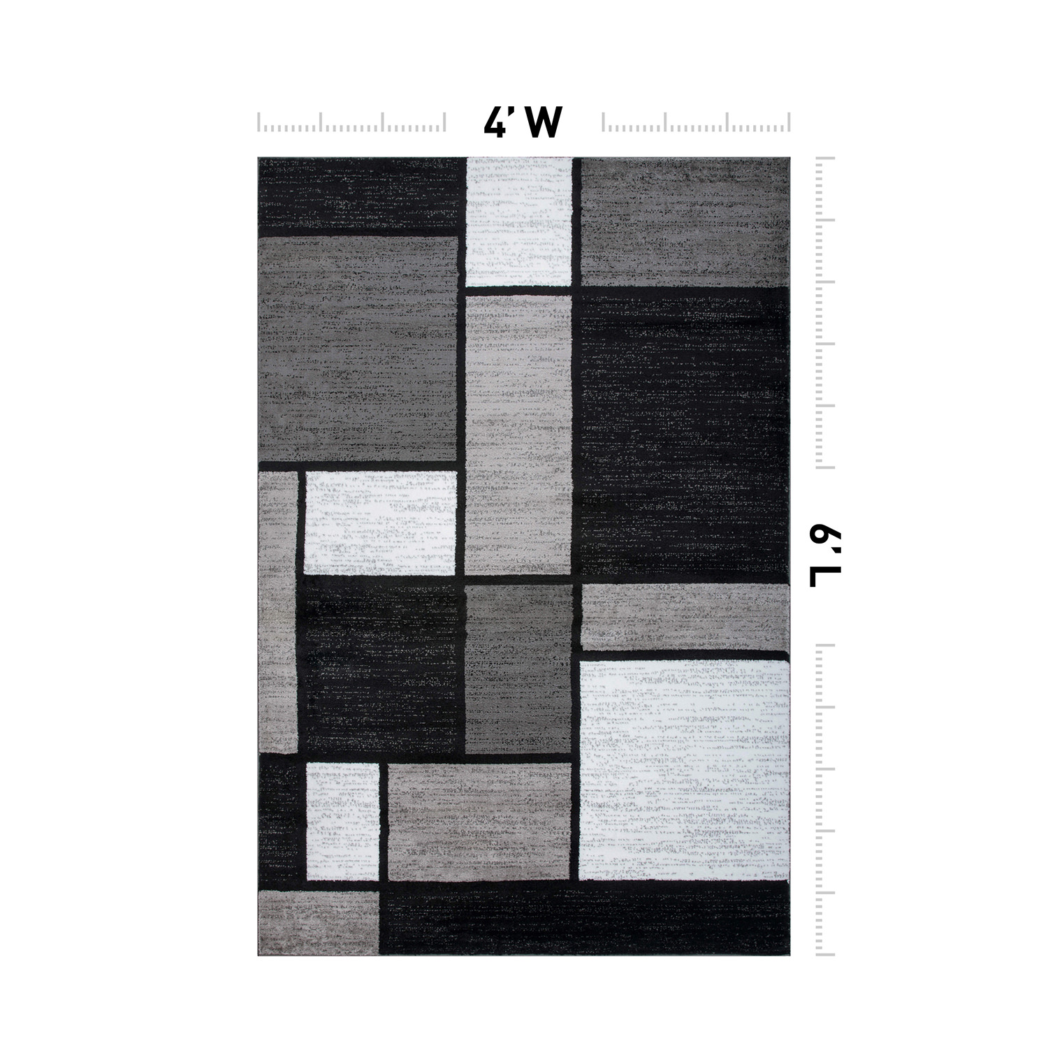 Color Blocks Kitchen Rug Rugshop Area Rug Contemporary Modern Boxed Color Block Rugs for Living ...