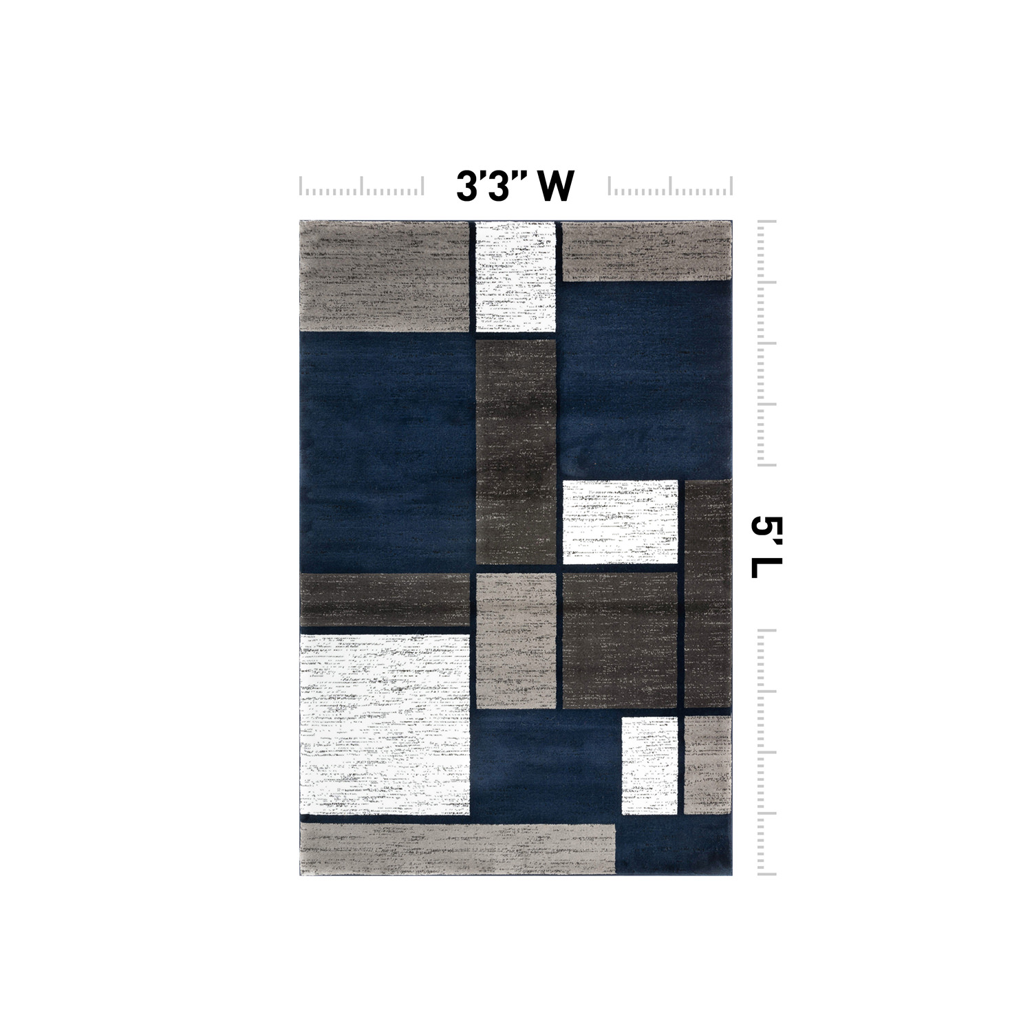 Rugshop Area Rugs Modern Boxed Color Block 8x10 Carpet Living Room Rugs ...