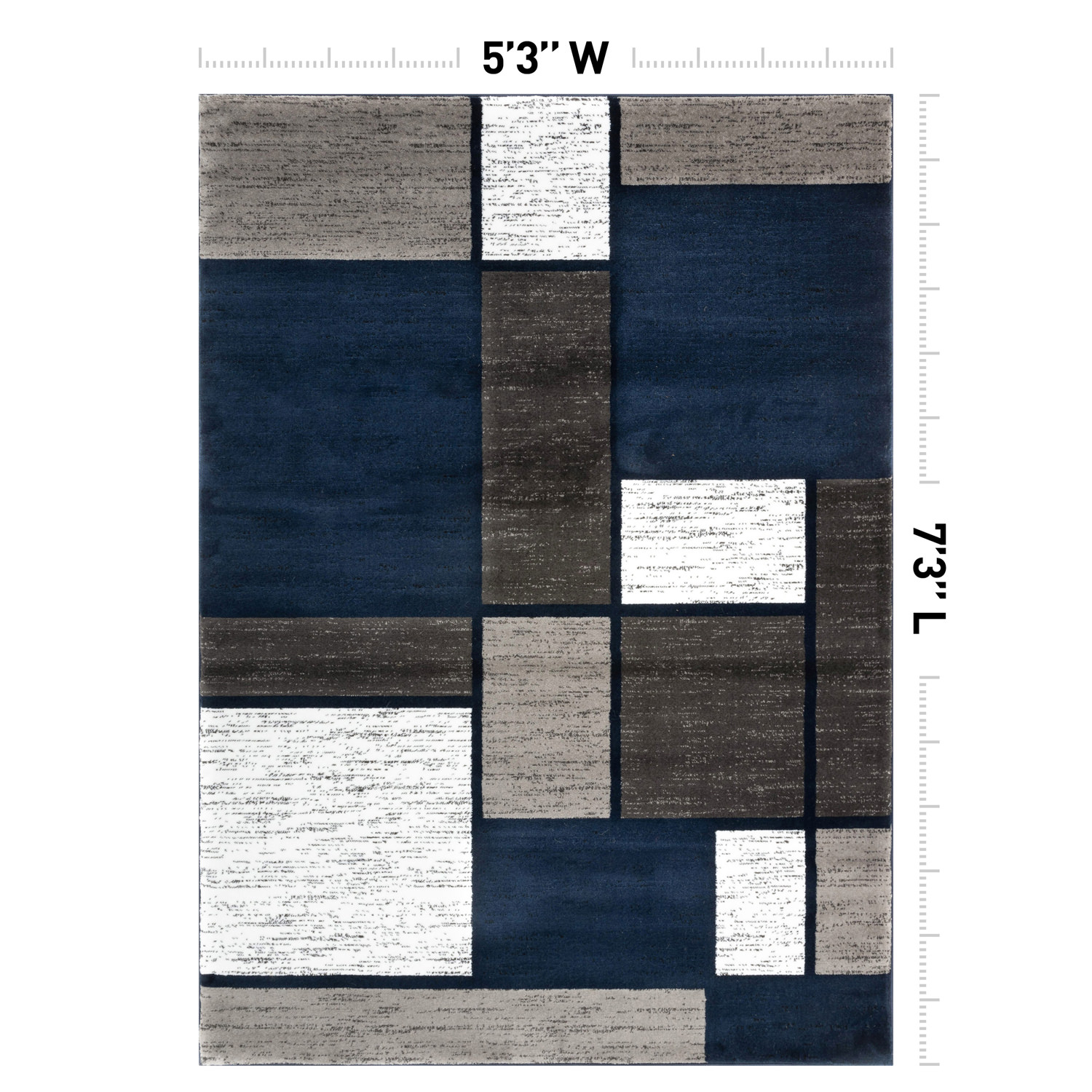 Rugshop Area Rugs Modern Boxed Color Block 8x10 Carpet Living Room Rugs ...