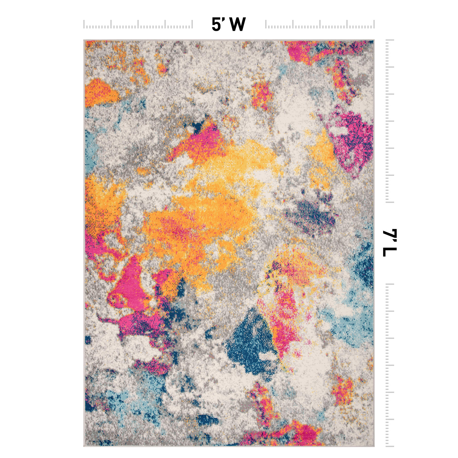 Colorful Multi Abstract Rug Rugshop Area Rug Abstract Contemporary Carpet Multi Color Rugs for ...
