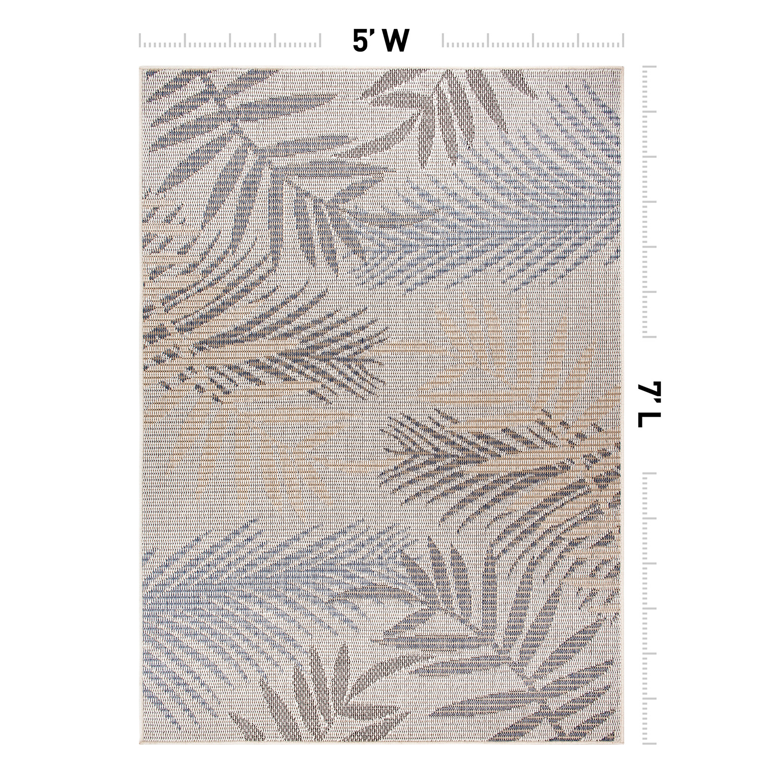 Rugshop Indoor Outdoor Rug Bahama Palm Frond Indoor Outdoor Carpet ...