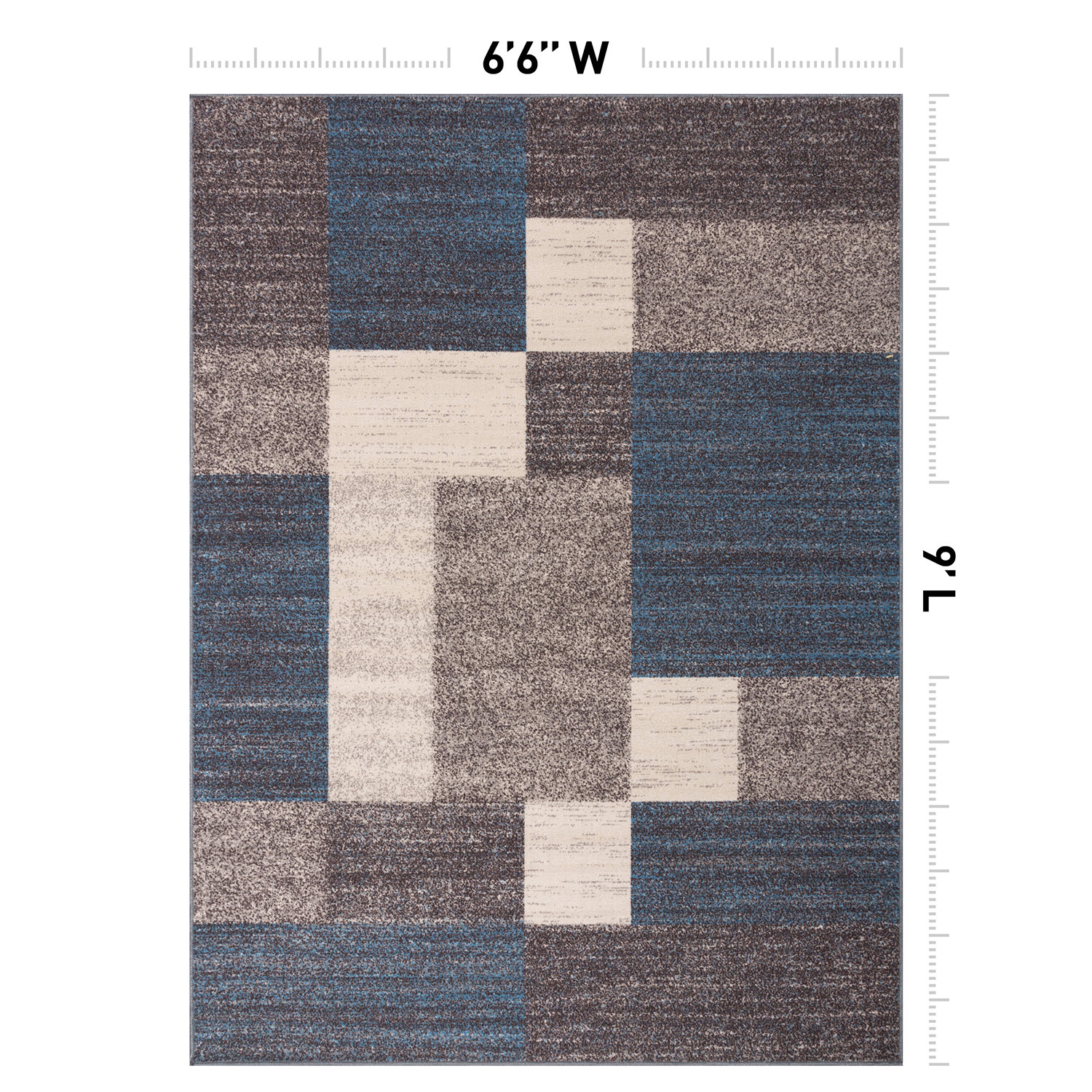Rugshop Area Rug Modern Boxes Design Non-Slip Rugs for Living Room ...