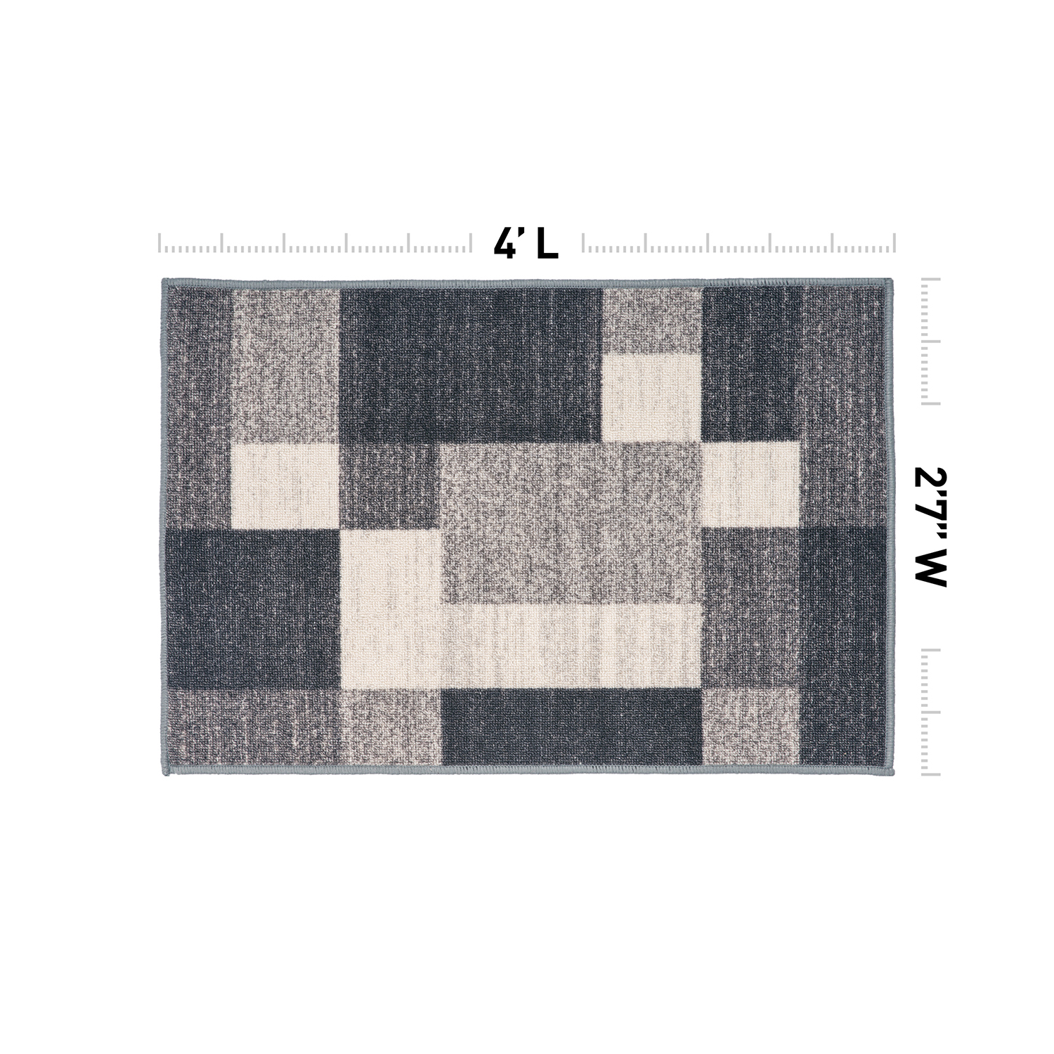 Rugshop Area Rug Modern Boxes Design Non-Slip Rugs for Living Room ...