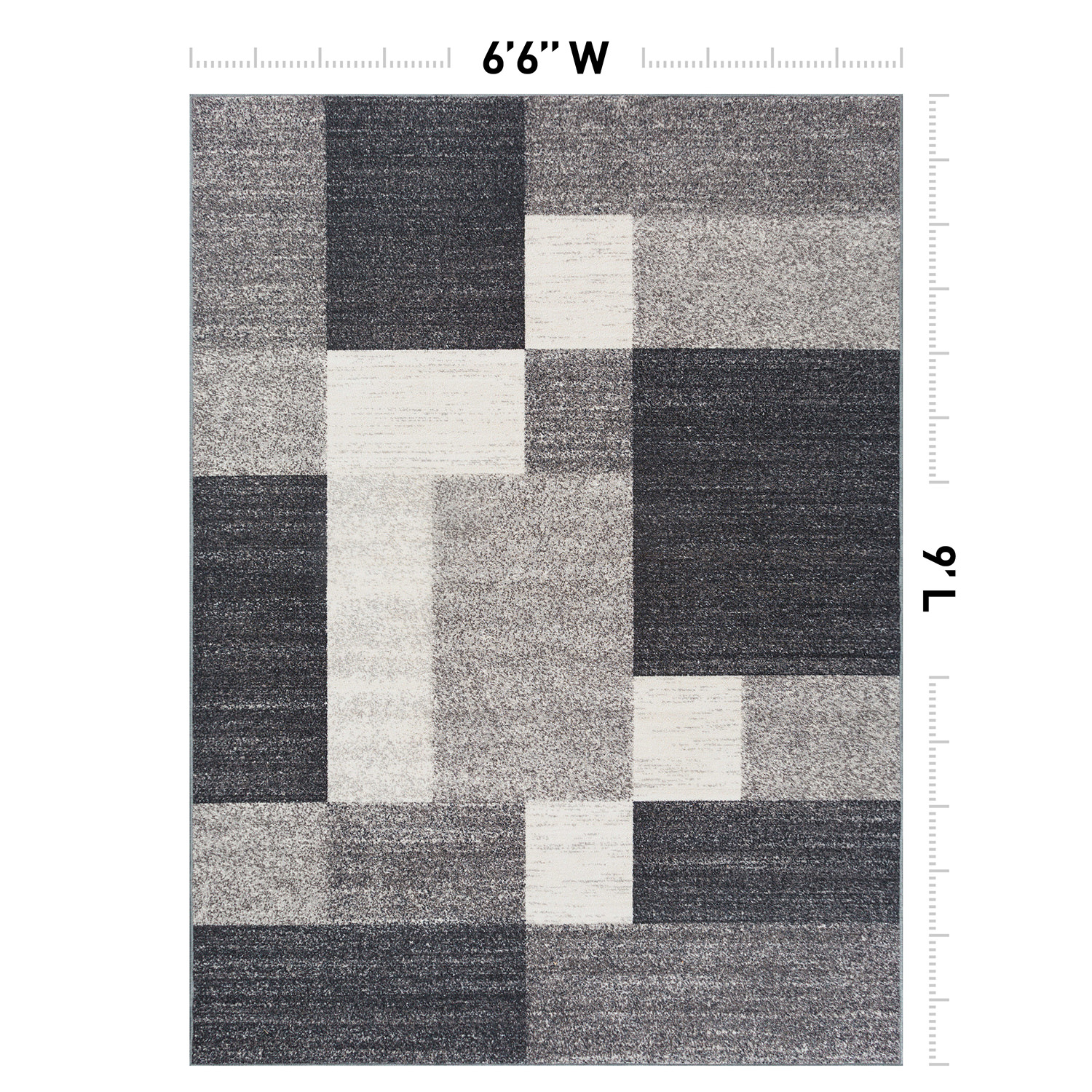 Rugshop Area Rug Modern Boxes Design Non-Slip Rugs for Living Room ...