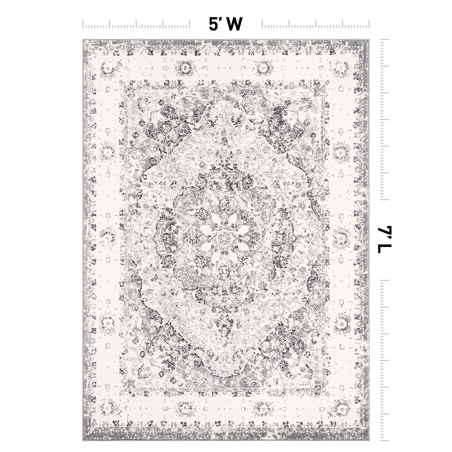 Rugshop Area Rug Vintage Oriental Distressed Medallion Rugs for Bedroom ...