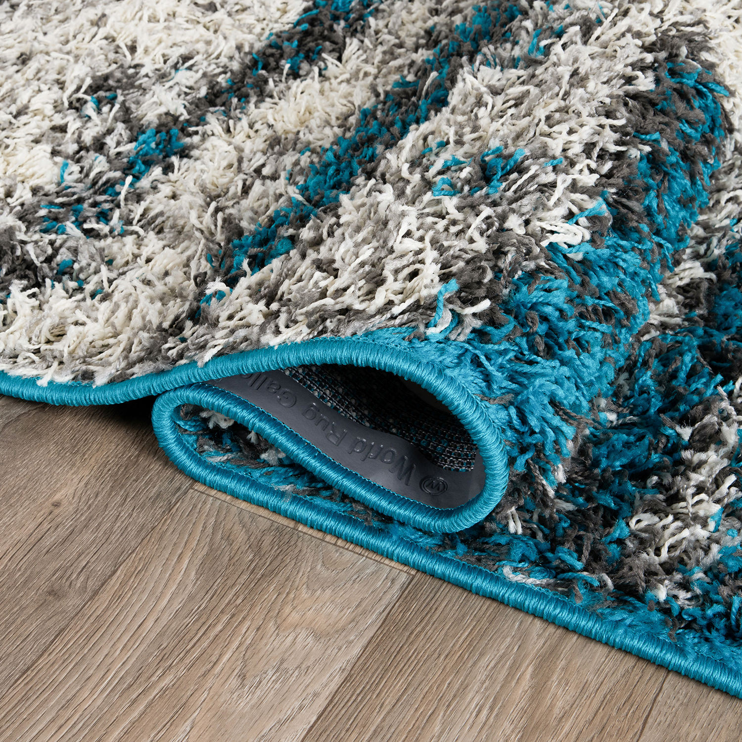 Rugs for Living Room Modern Abstract Design Plush Shag Rug Bedroom Turquoise Rug - Picture 7 of 37