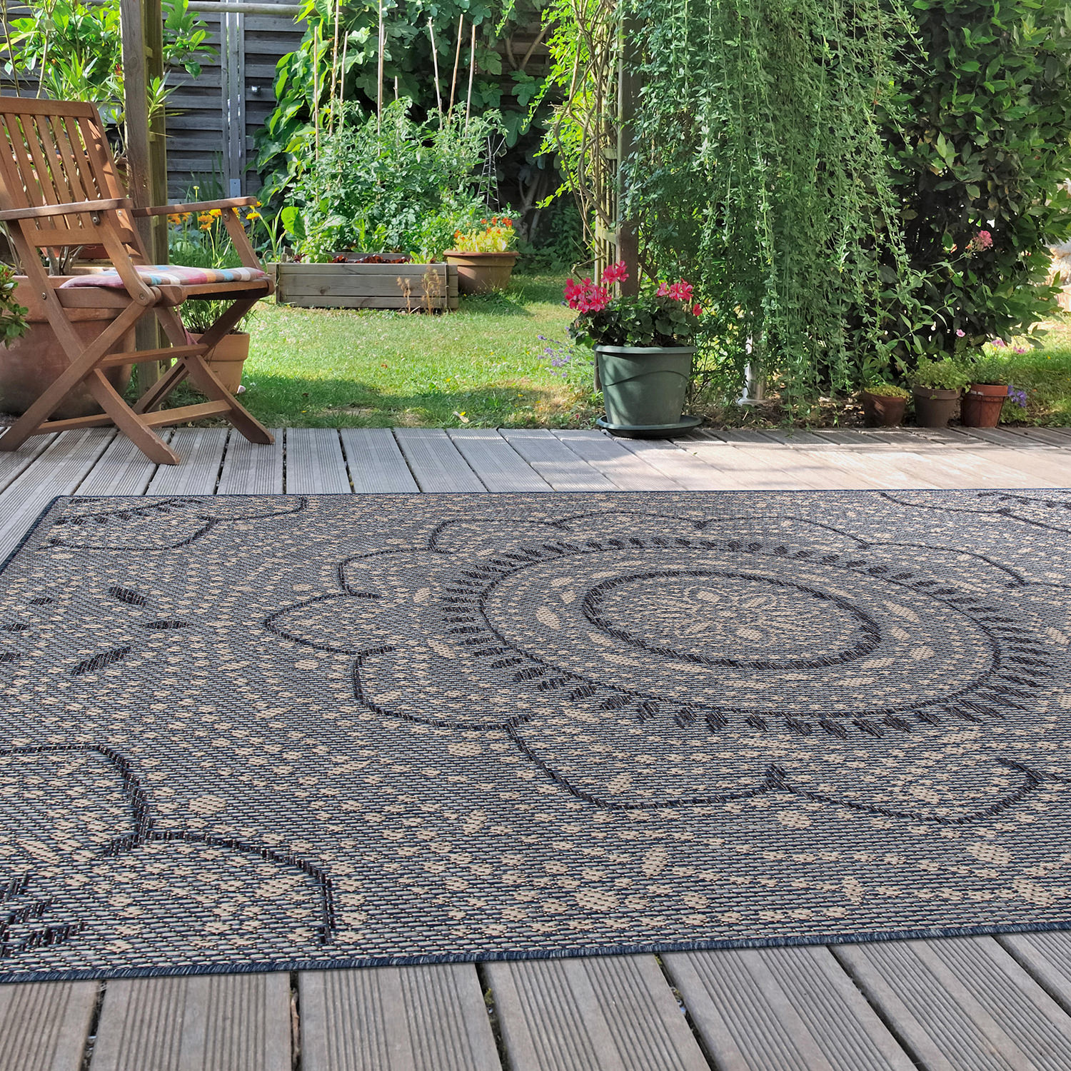 Outdoor Rug Portia Oriental Medallion Indoor/Outdoor Carpet 8 By 10 Outdoor Rugs
