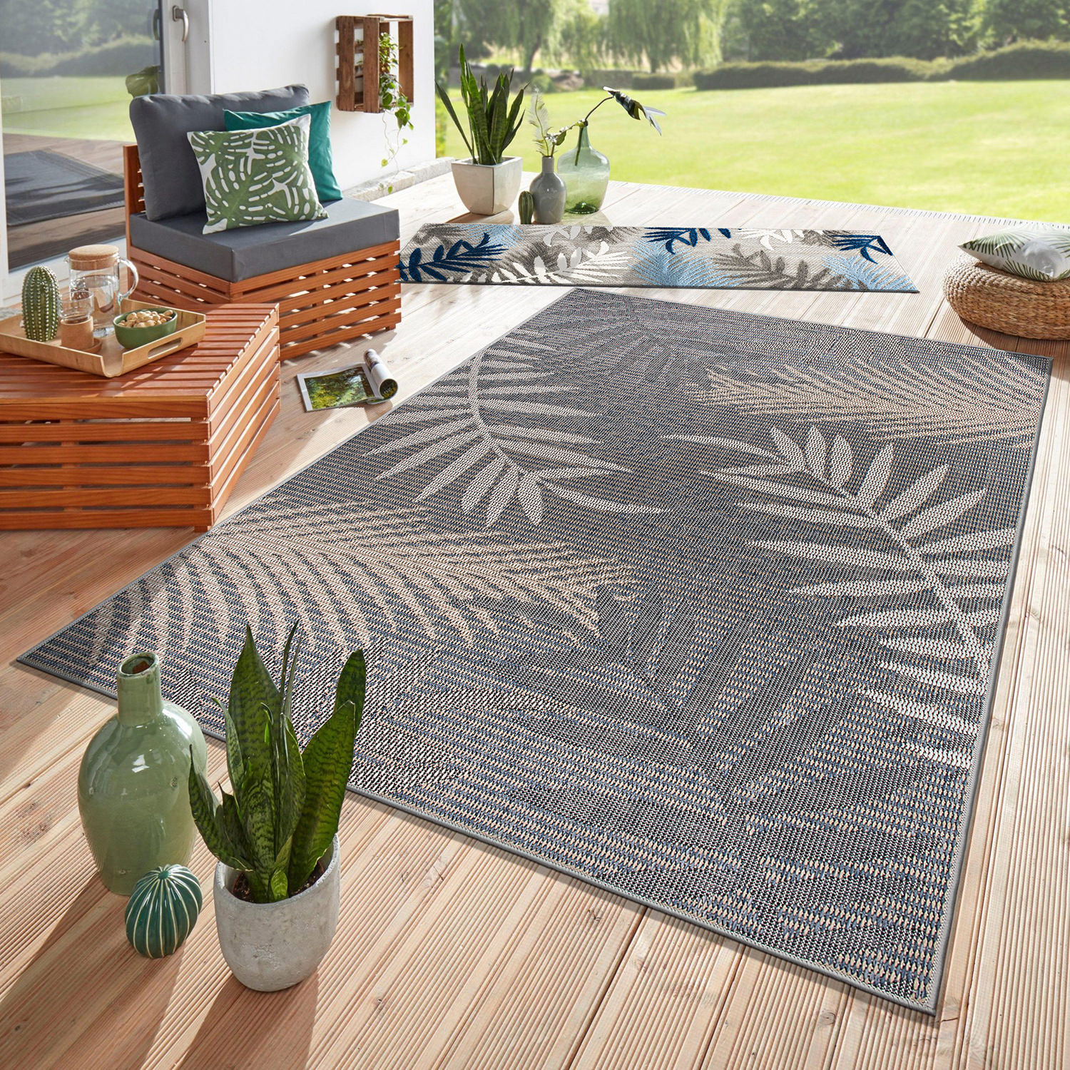 Rugshop Indoor Outdoor Rugs Bahama Palm Frond Outdoor Patio Rugs Out Door Rugs