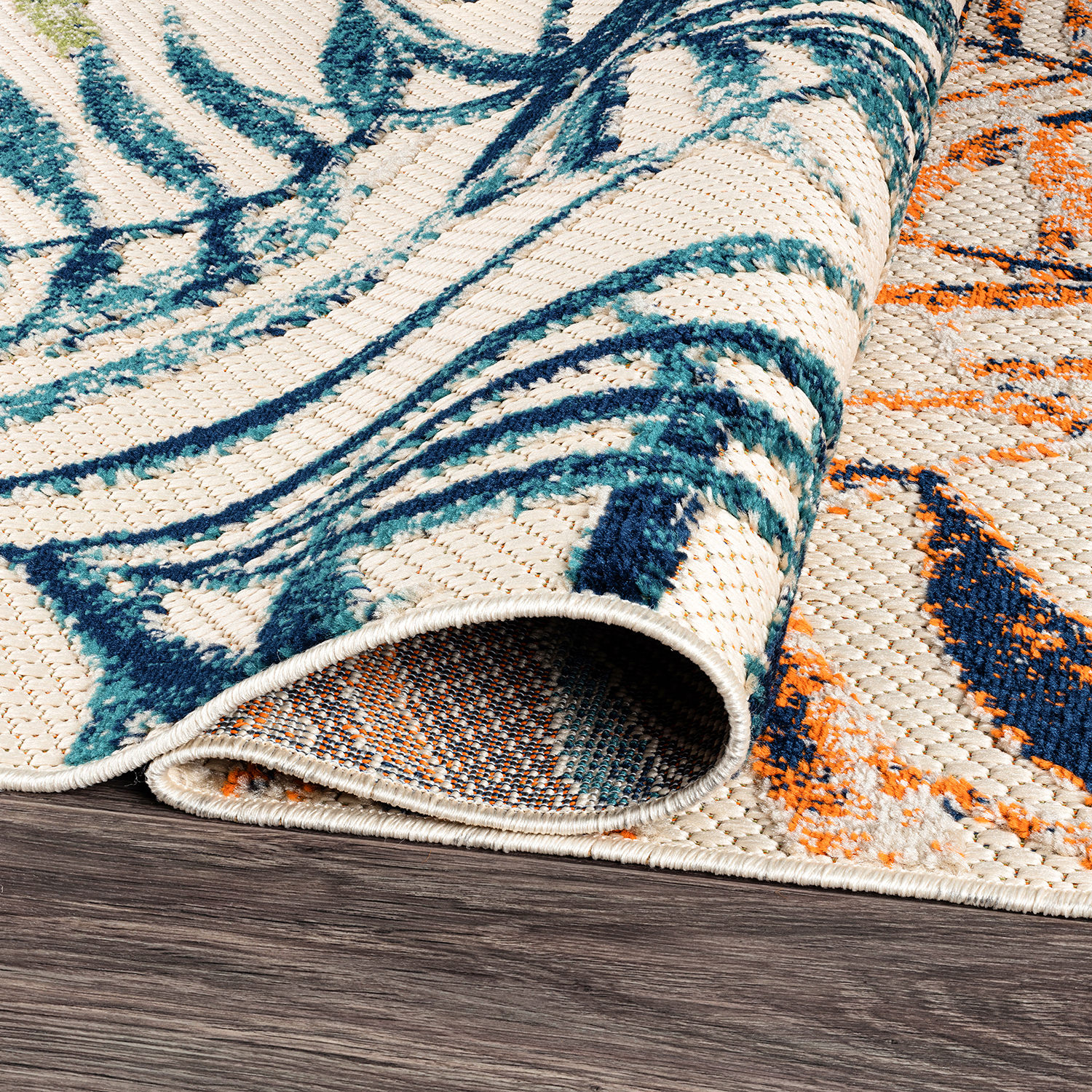 Rugshop Outdoor Rug Bahama Palm Frond Floral Indoor Rug Polypropylene ...