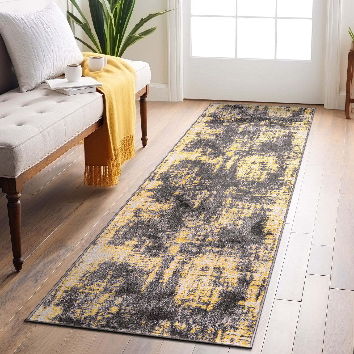 Rugshop Area Rug Contemporary Abstract Design Rugs for Dining Room Bedroom Rugs