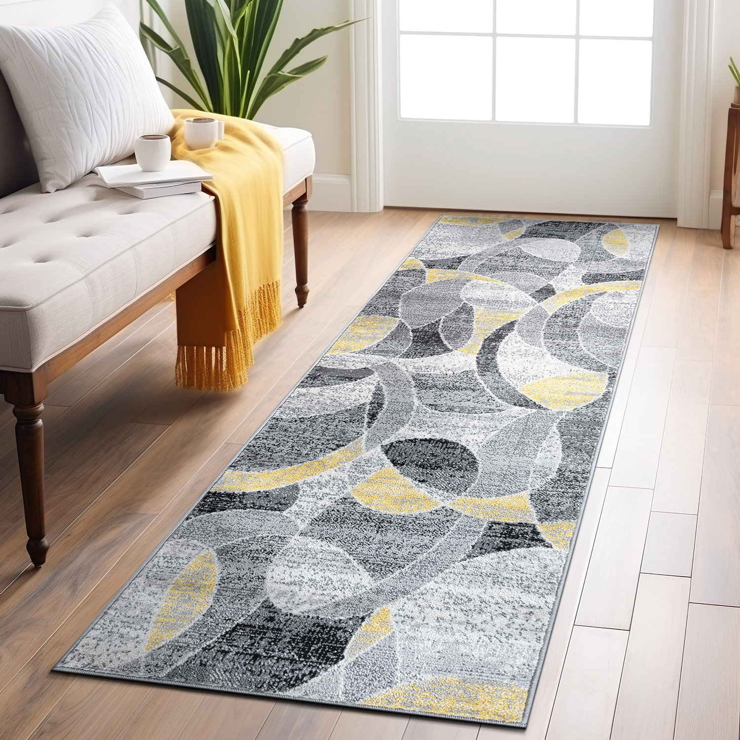 Rugshop Area Rug Contemporary Distressed Circle Rugs Dining Room Rug Indoor Rugs