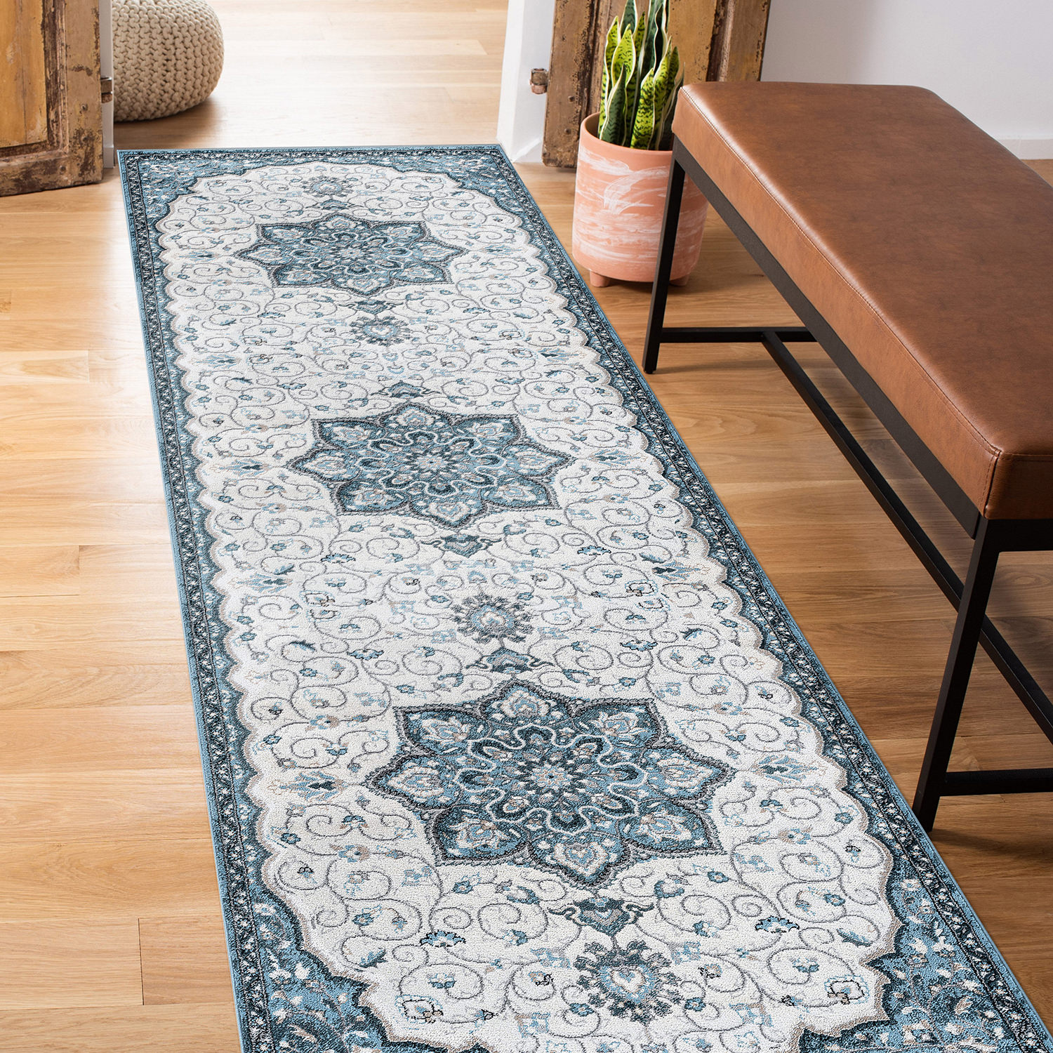 Traditional Oriental Medallion Area Rug Turkish Style Carpet Runner Mat ...